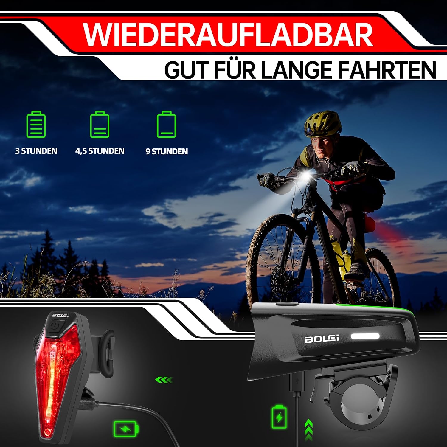 Thumbnail 6 de BOLEi LED Fahrradlicht 100 LUX