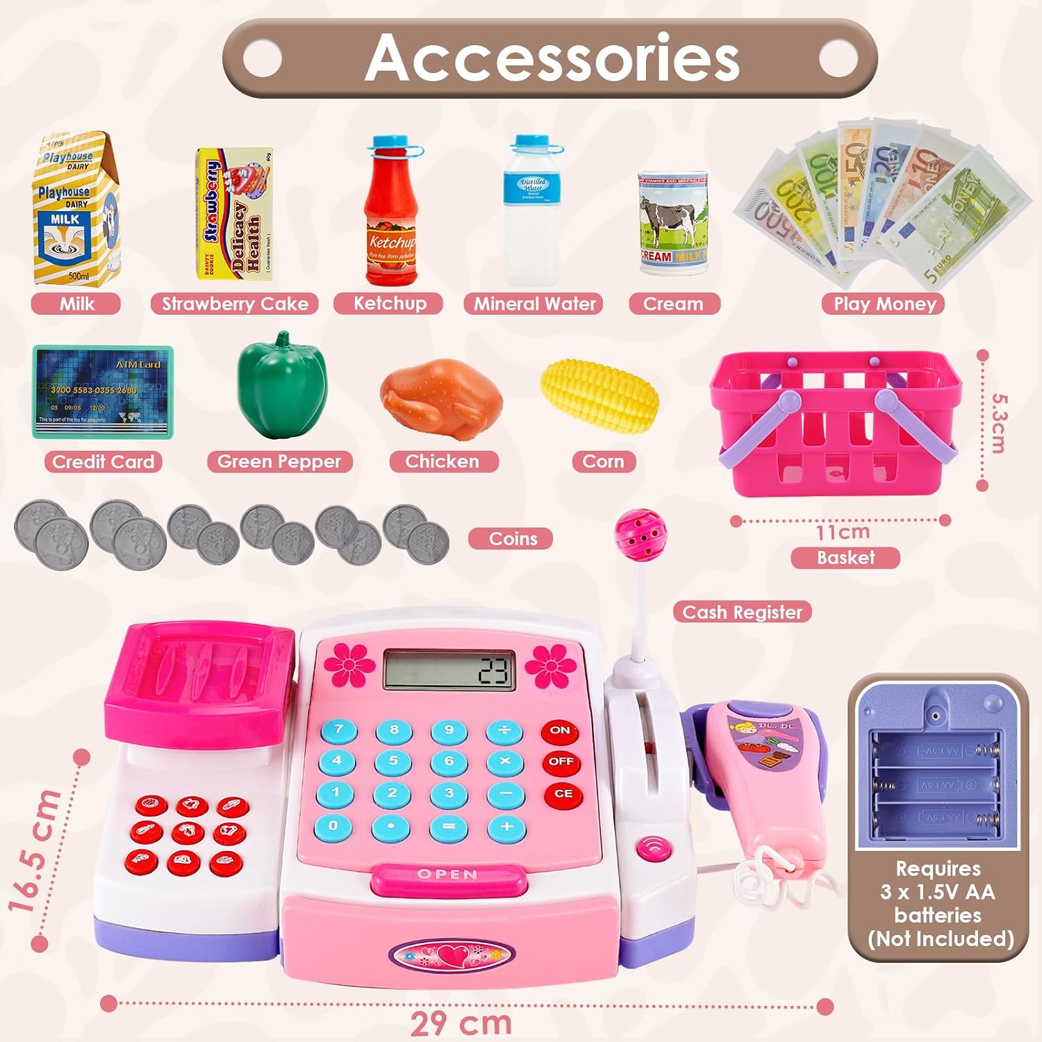 Detalle de BUYGER Supermercato giocattolo 9 pulsanti