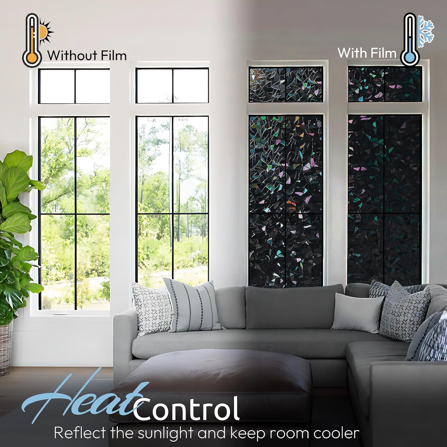 Detalle 2 de rabbitgoo Window Privacy Film 11.8" x 78.7