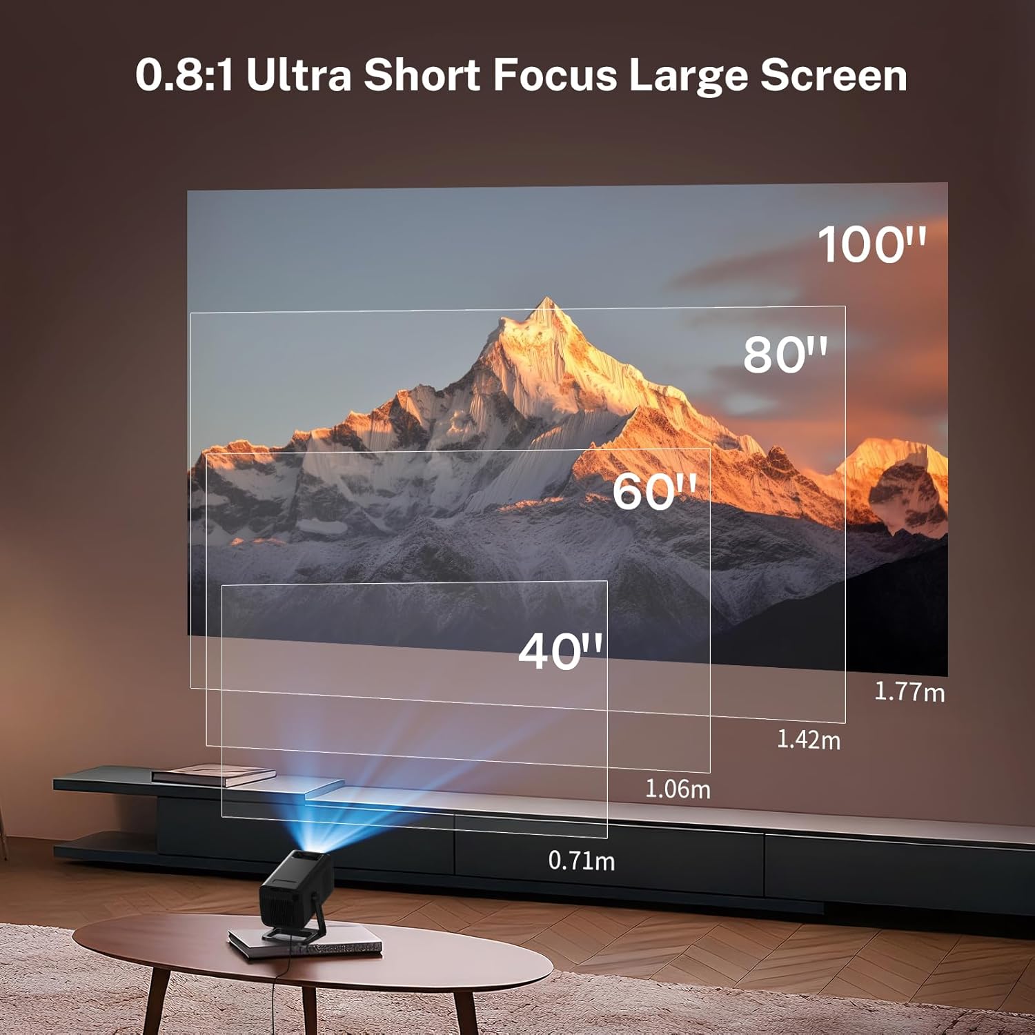 Thumbnail 4 de LYNCast V300 Mini Projector: Portable Wi‑Fi 6, Android 14, 1080P, 270° Rotatable