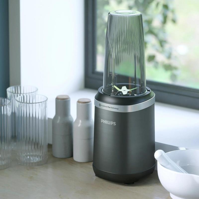Detalle de Batidora de Vaso Philips Serie 5000 HR2766/00 — 1000 W, jarras de 0,7 L (Negro/Acero Inoxidable)