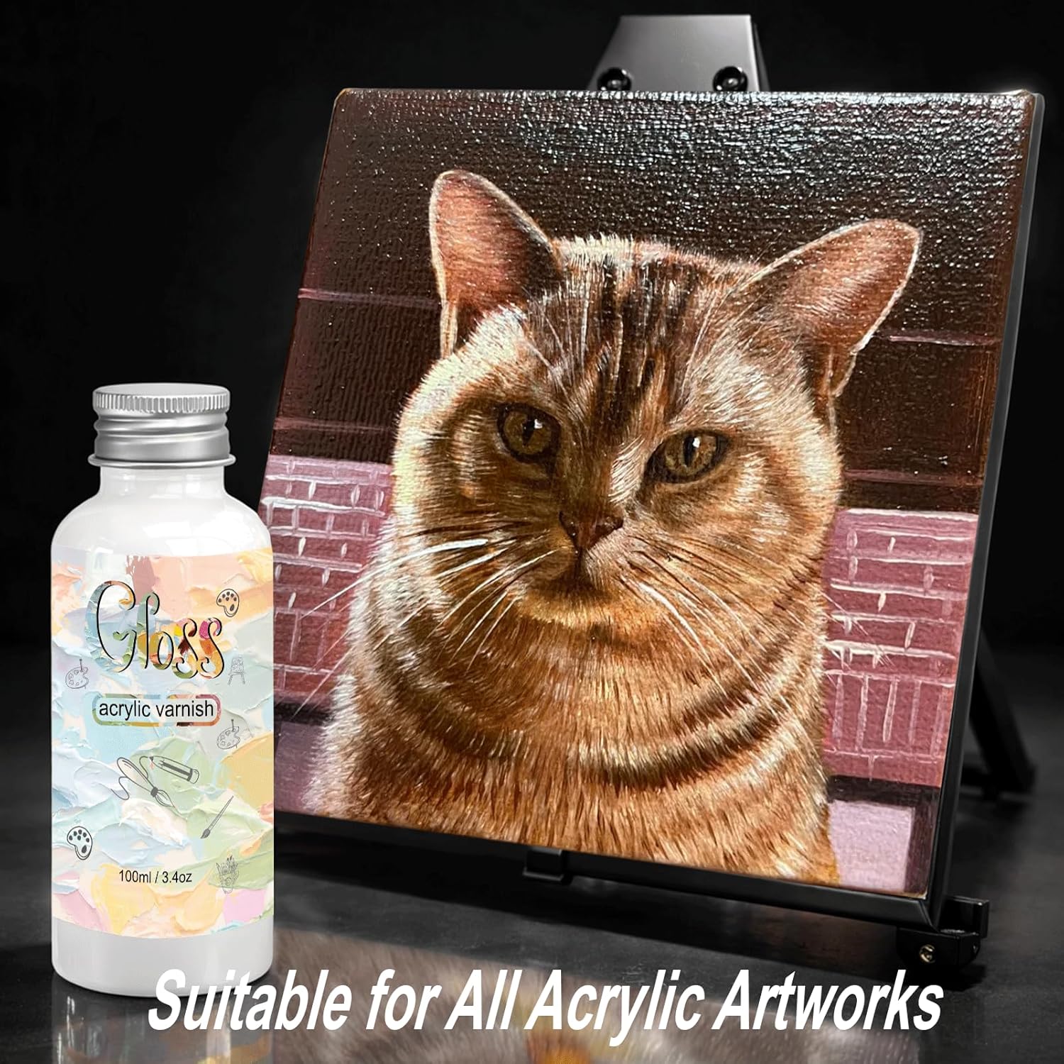 Thumbnail 2 de Vernis brillant pour peinture acrylique – 200 ml, protège et sublime les couleurs sans jaunissement