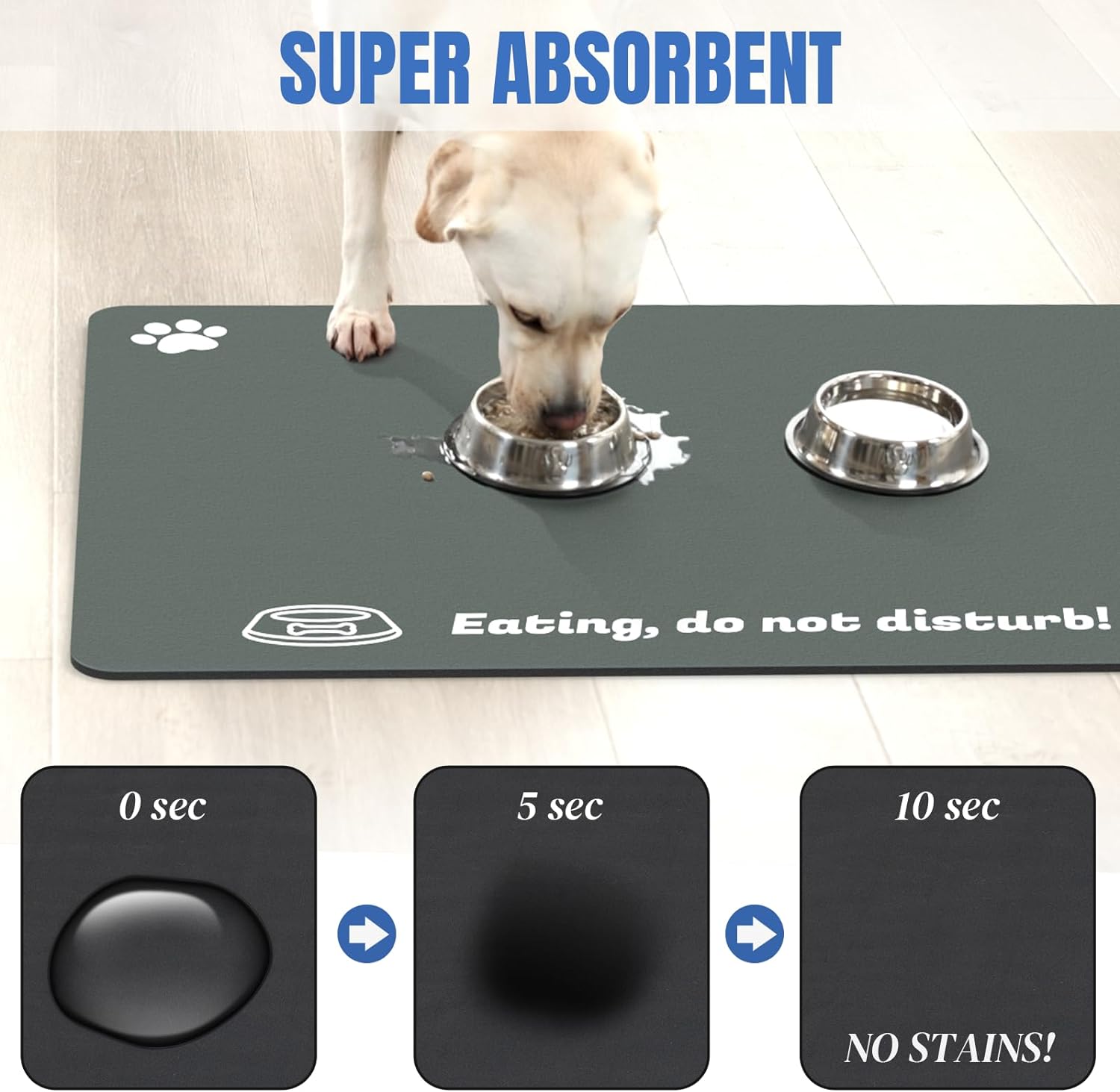 Detalle 2 de Plentio Extra Large Pet Food Mat 36" x 24"