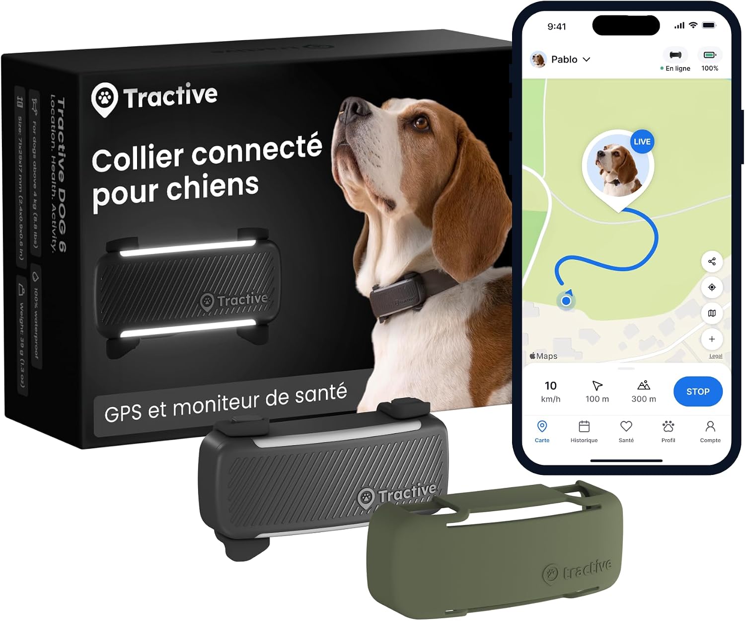 Detalle de Tractive Collier GPS Chien Connecté 14 jours
