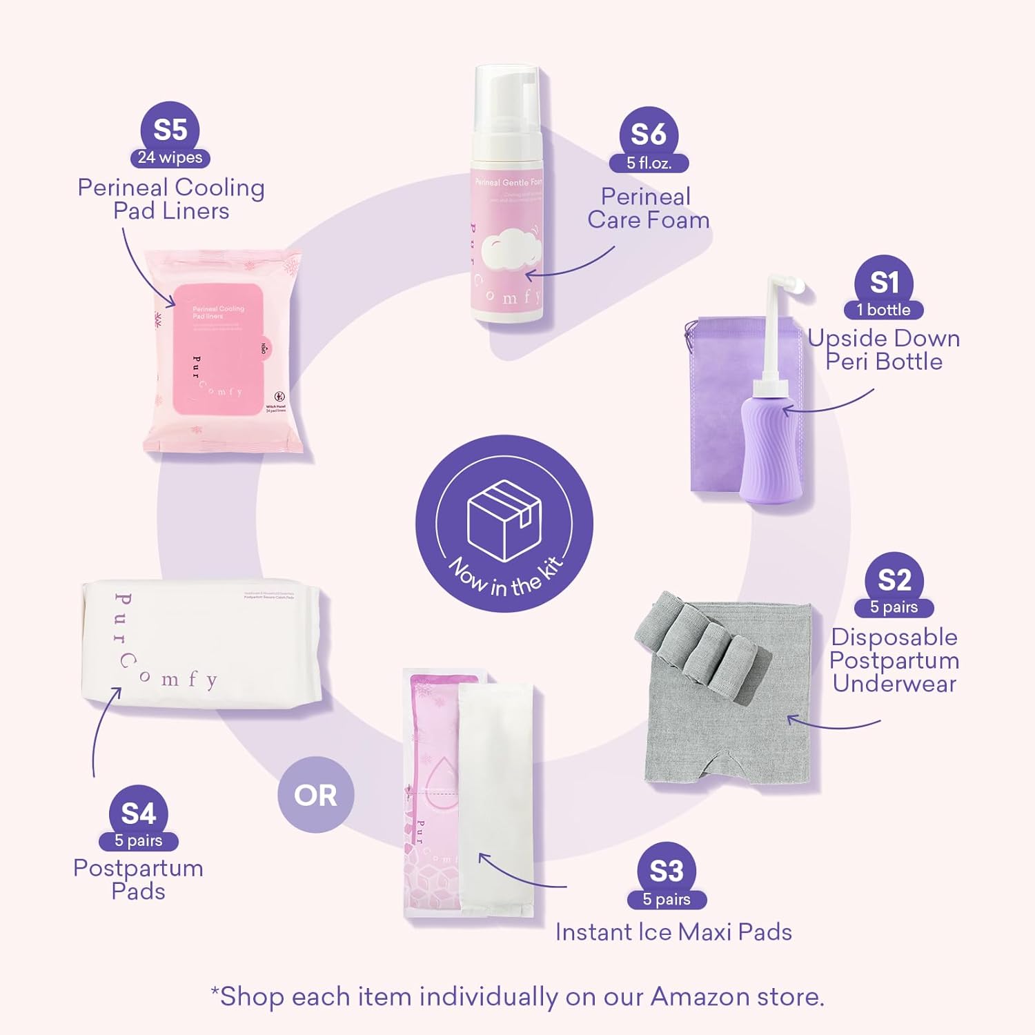 Thumbnail 1 de PurComfy 18 Pcs Postpartum Essentials Recovery Kit