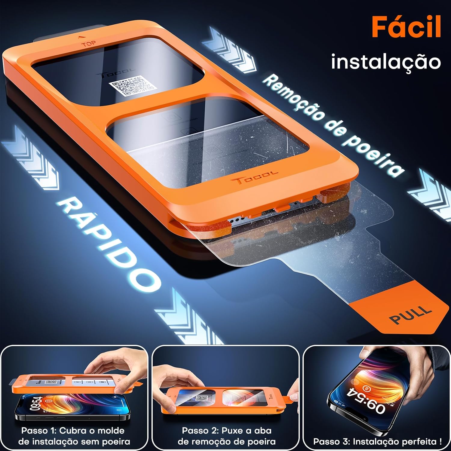 Detalle de TOCOL iPhone 16 Tempered Glass Screen Protector 2-pack