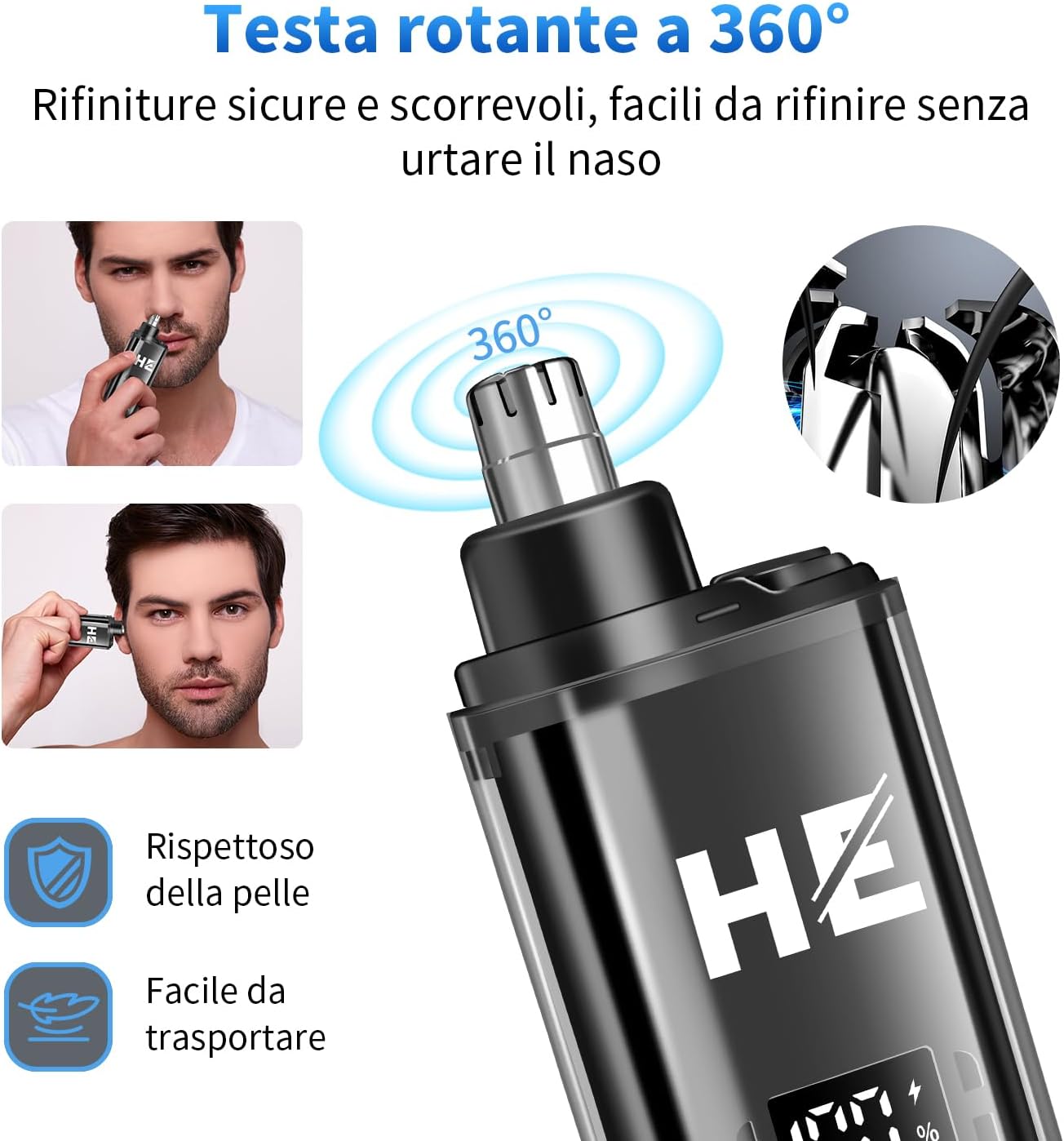 Detalle 2 de HIENA PRO Tagliacapelli Uomo Professionale: kit completo per taglio capelli e rasatura