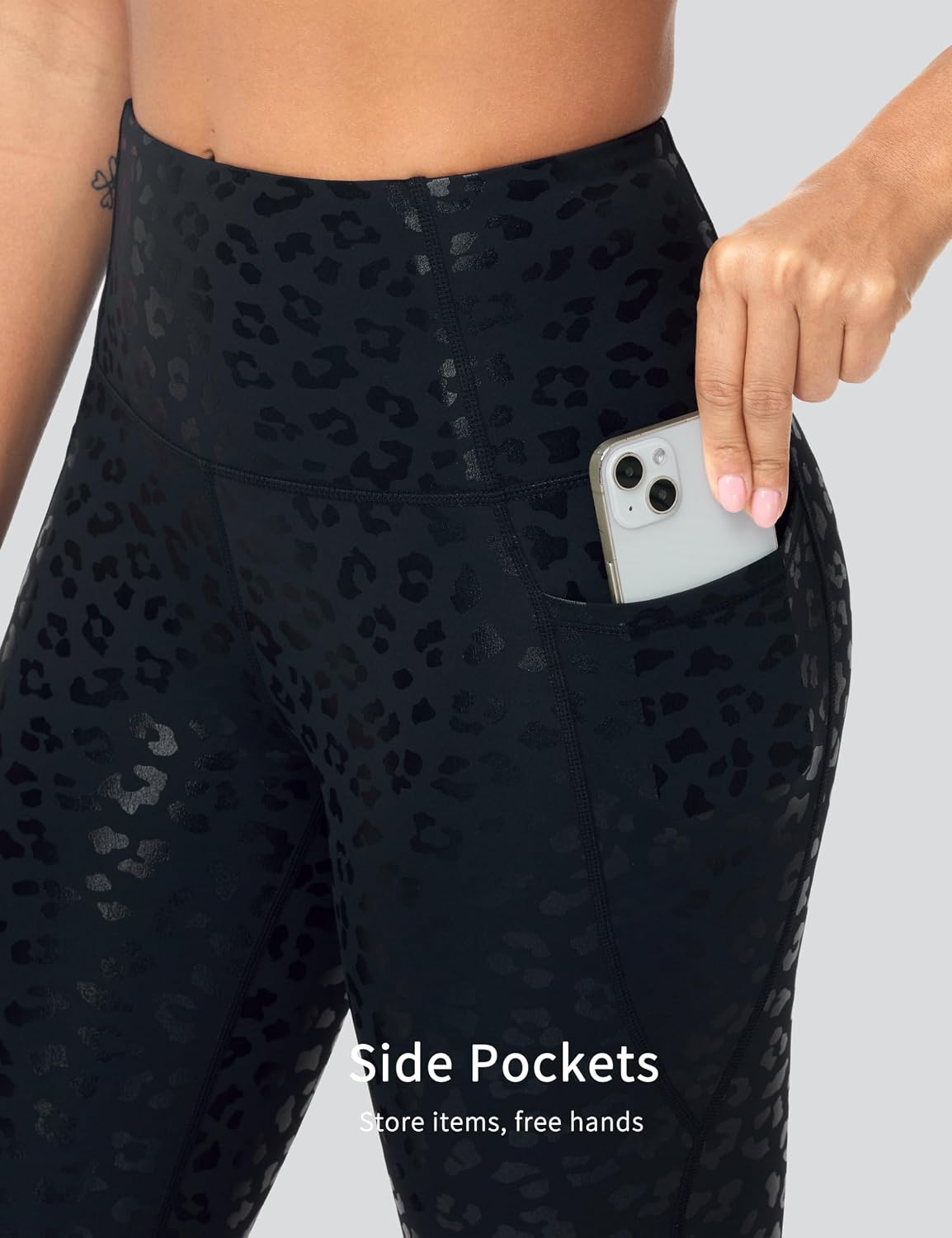 Detalle 2 de THE GYM PEOPLE High Waist Leggings with 4-Way Stretch and Side Pockets