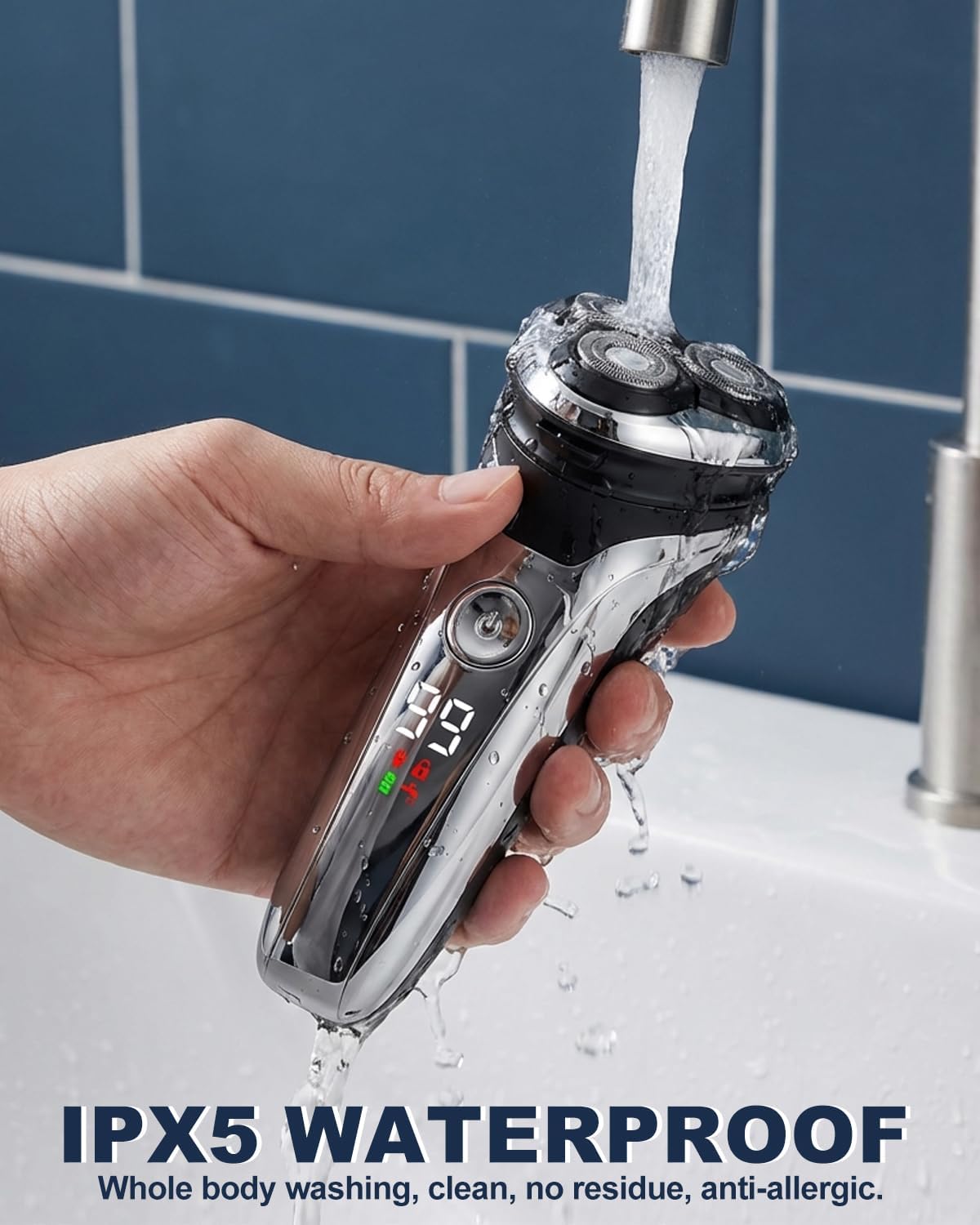 Detalle 2 de Lorrtta Cordless Electric Shaver, 90-min runtime