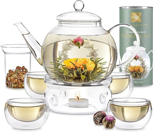 Detalle de Teabloom Juego de Té Completo con Taza y Tés en Flor 🍵