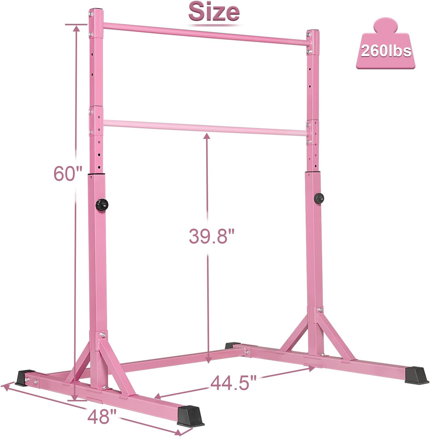 Detalle 1 de Bongkim Kids’ Adjustable Gymnastics Bar with Steel Frame and Fibreglass Rail