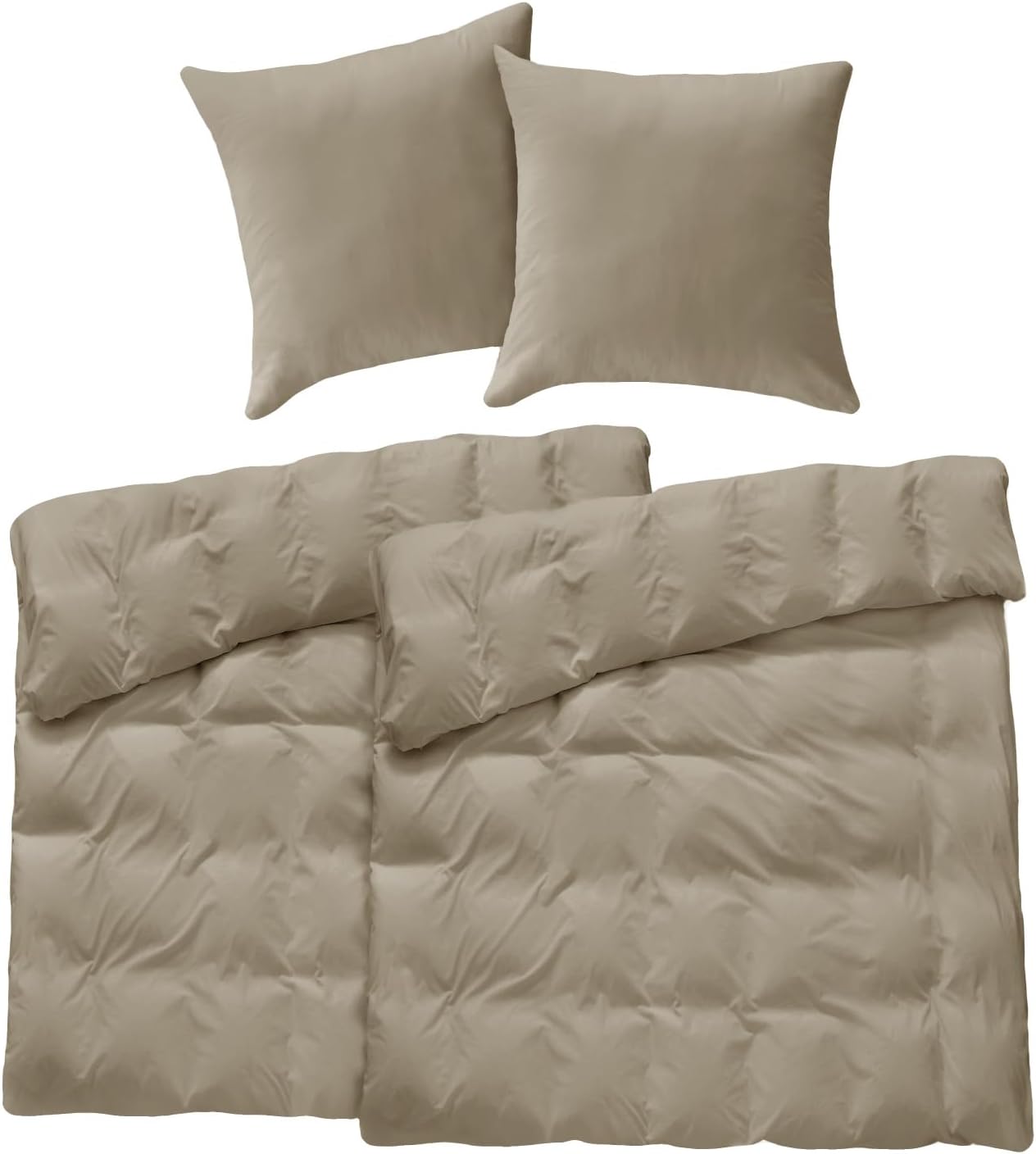 Thumbnail 6 de BEDELITE Bettwäsche 135x200 cm aus Baumwolle, 4-teilig (2er Set + 2 Kissenbezüge 80x80) – Beige