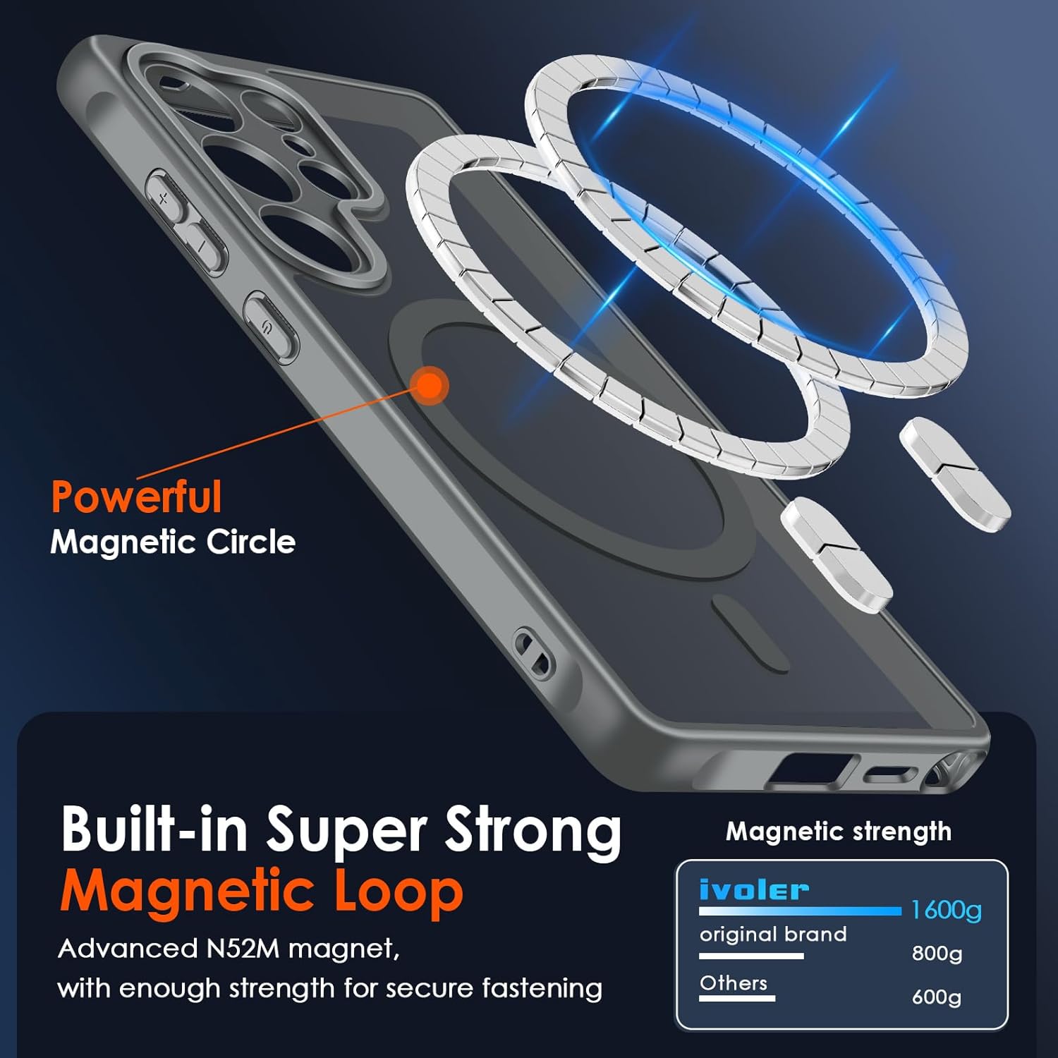 Thumbnail 4 de ivoler Coque Magnétique pour Samsung Galaxy S25 Ultra 5G — Transparente, antichoc et compatible MagSafe