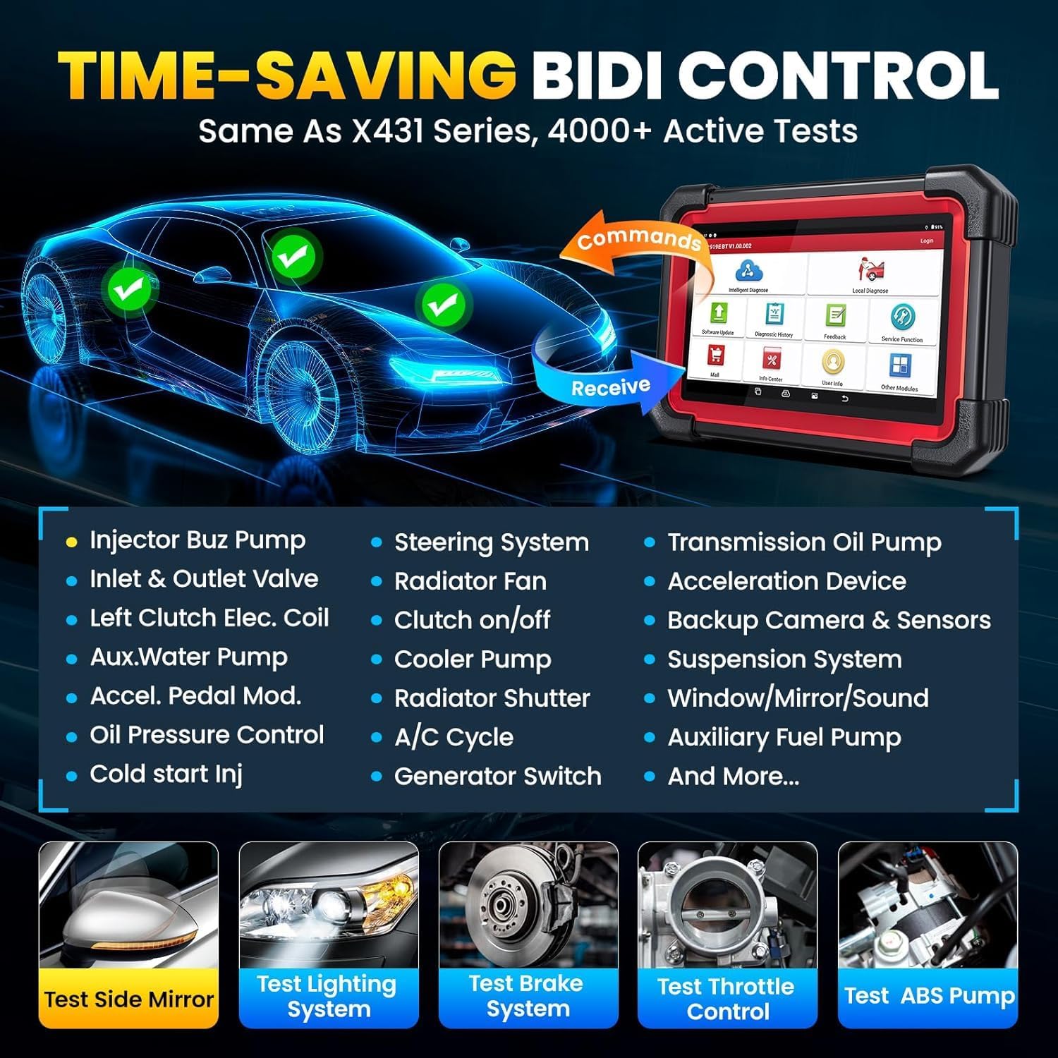 Thumbnail 4 de LAUNCH X431 CRP919EBT OBD2 Bluetooth: diagnosi bidirezionale e 45+ reset con codifica ECU