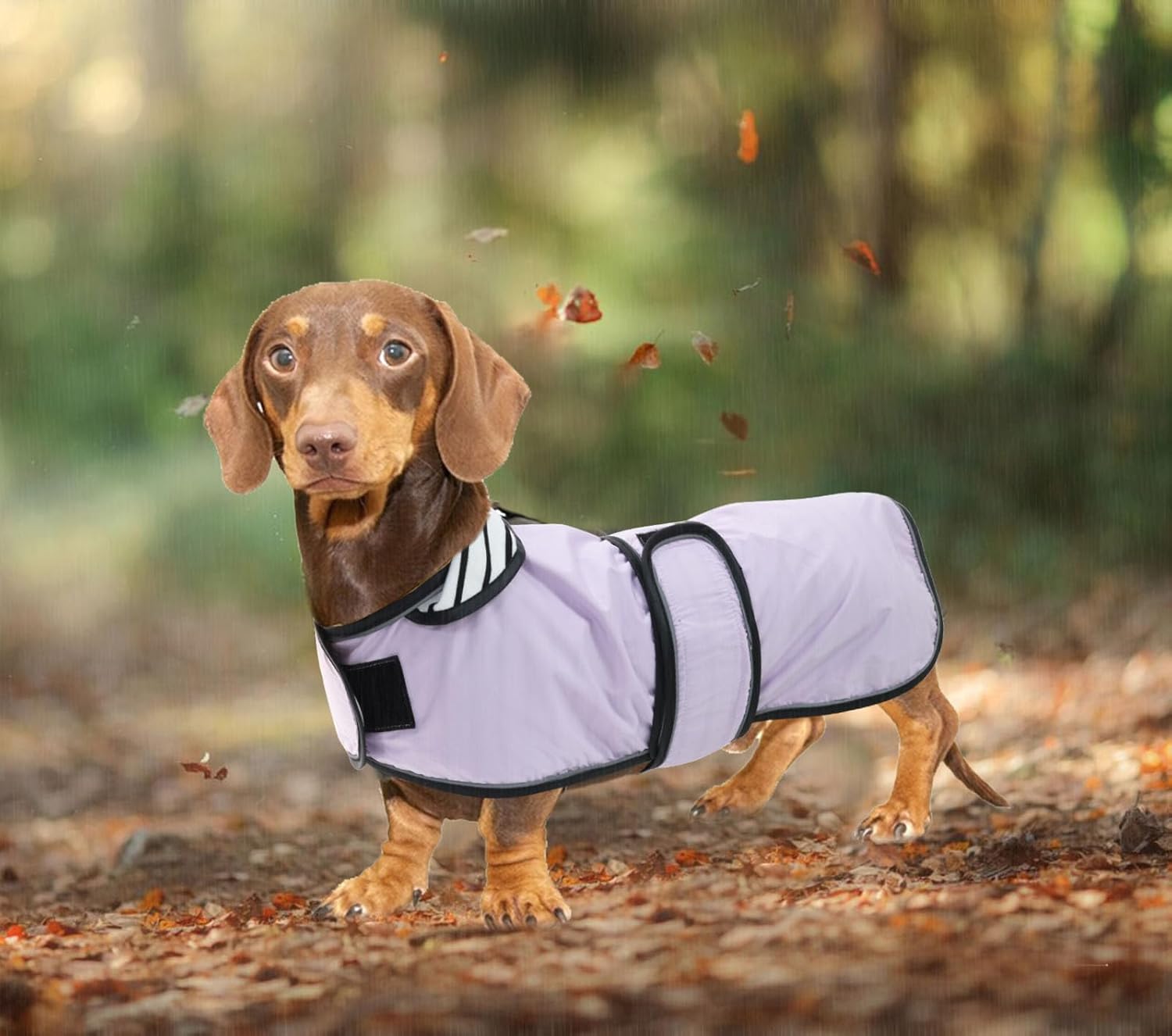 Thumbnail 6 de Morezi dachshund raincoat for long-back breeds (reflective stripe, waterproof) – Purple XS