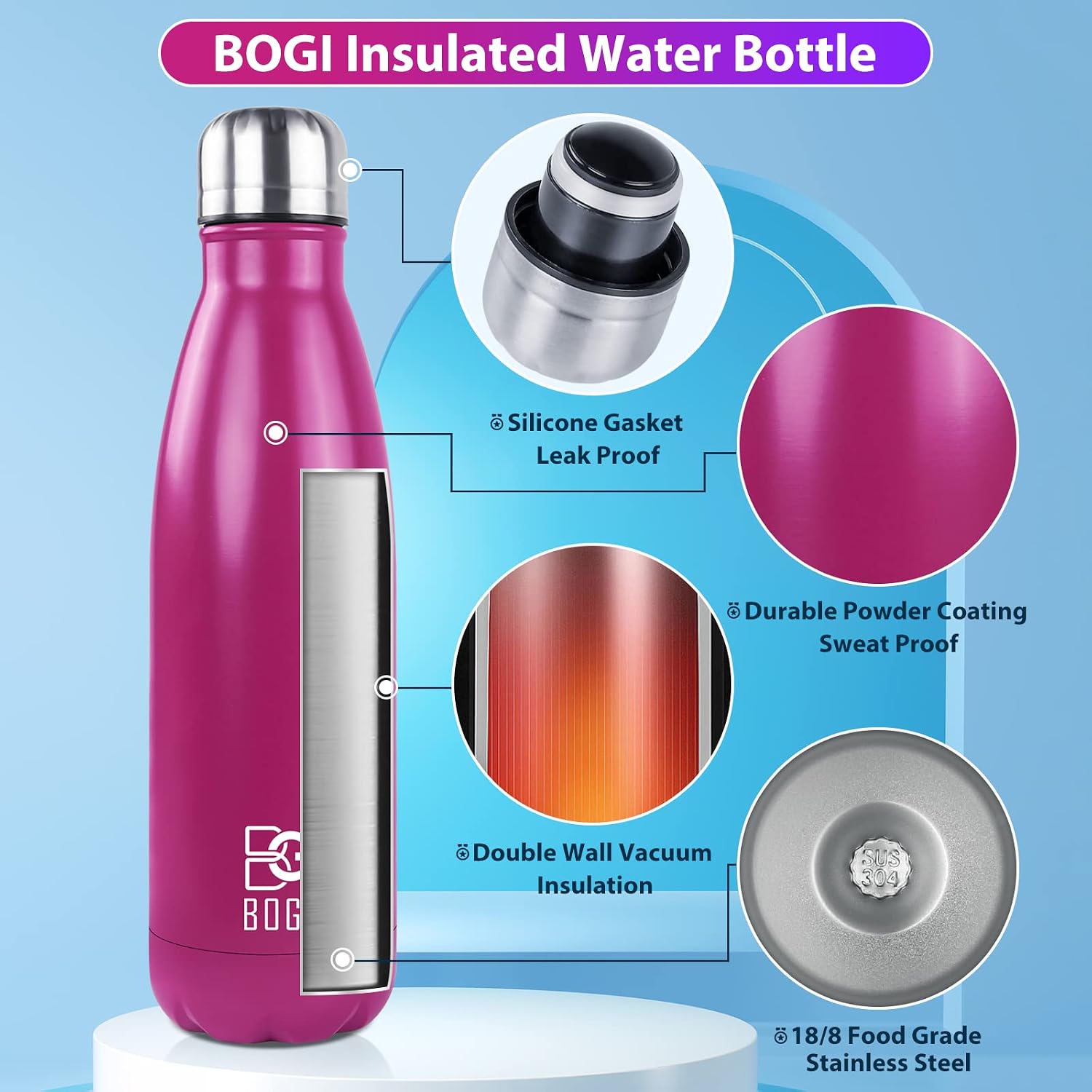 Detalle de Bogi 17oz travel mug, double‑walled