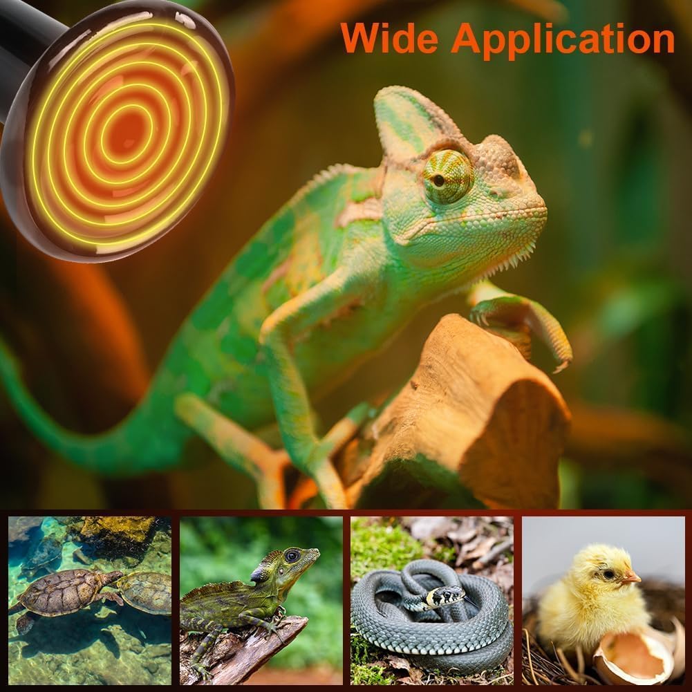 Thumbnail 5 de Adiwo confezione da 2 lampadine termiche per rettili a infrarossi, 100 W, base E27