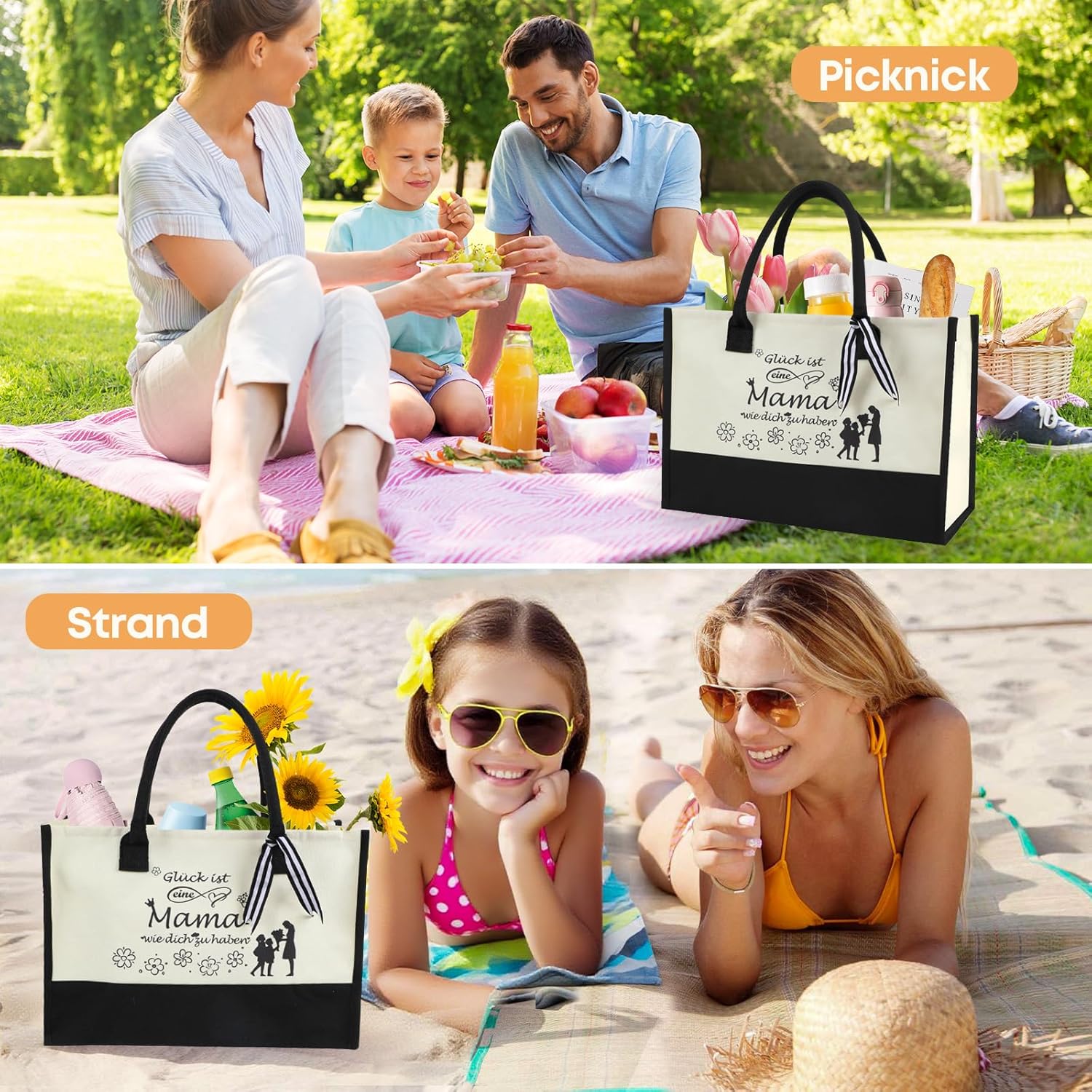 Thumbnail 6 de Seutgjie Set „Geschenke für Mama“ mit Canvas-Tasche, Kosmetiktasche, Glückwunschkarte und Reh-Anhänger