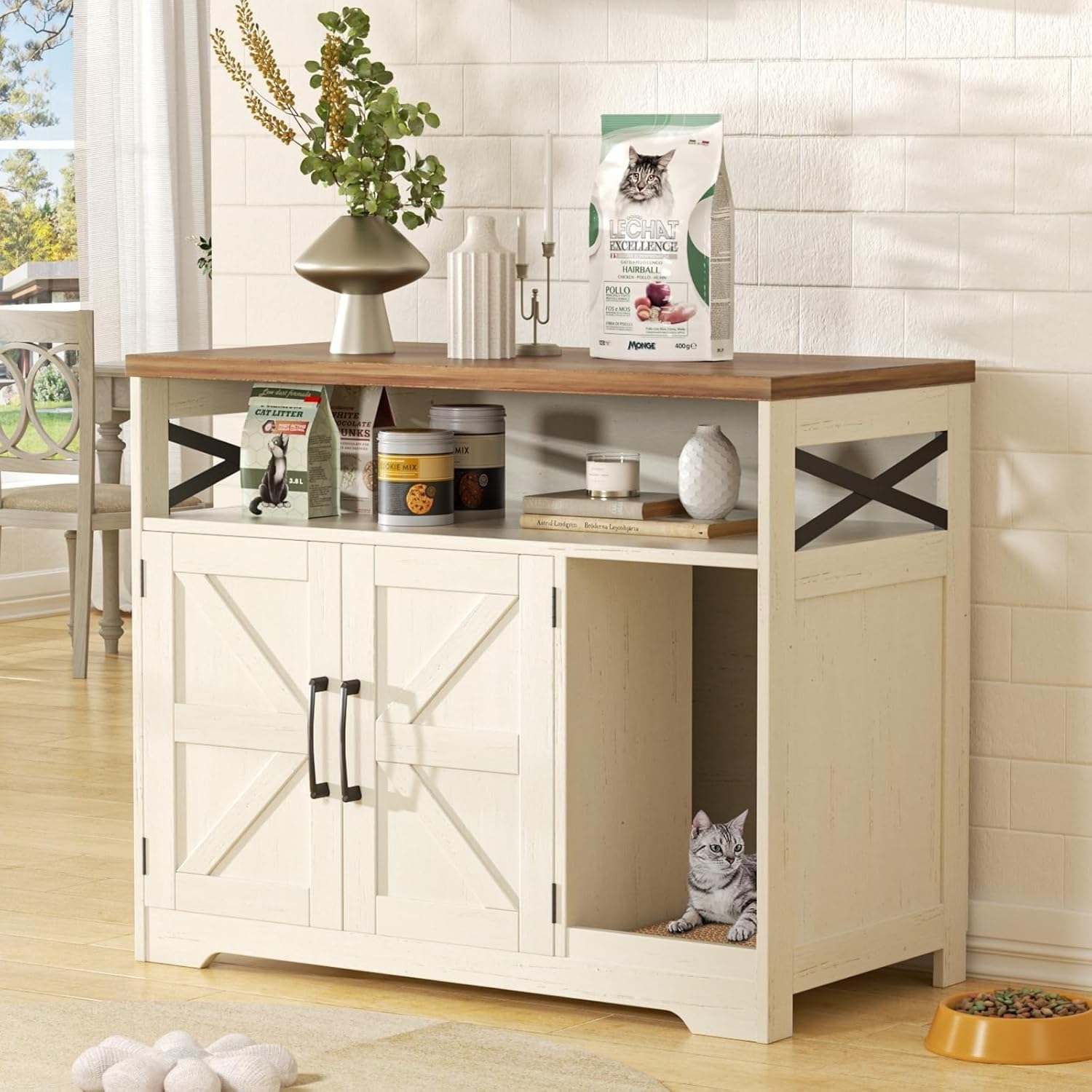 Detalle de Halitaa Cat Litter Box Enclosure, White