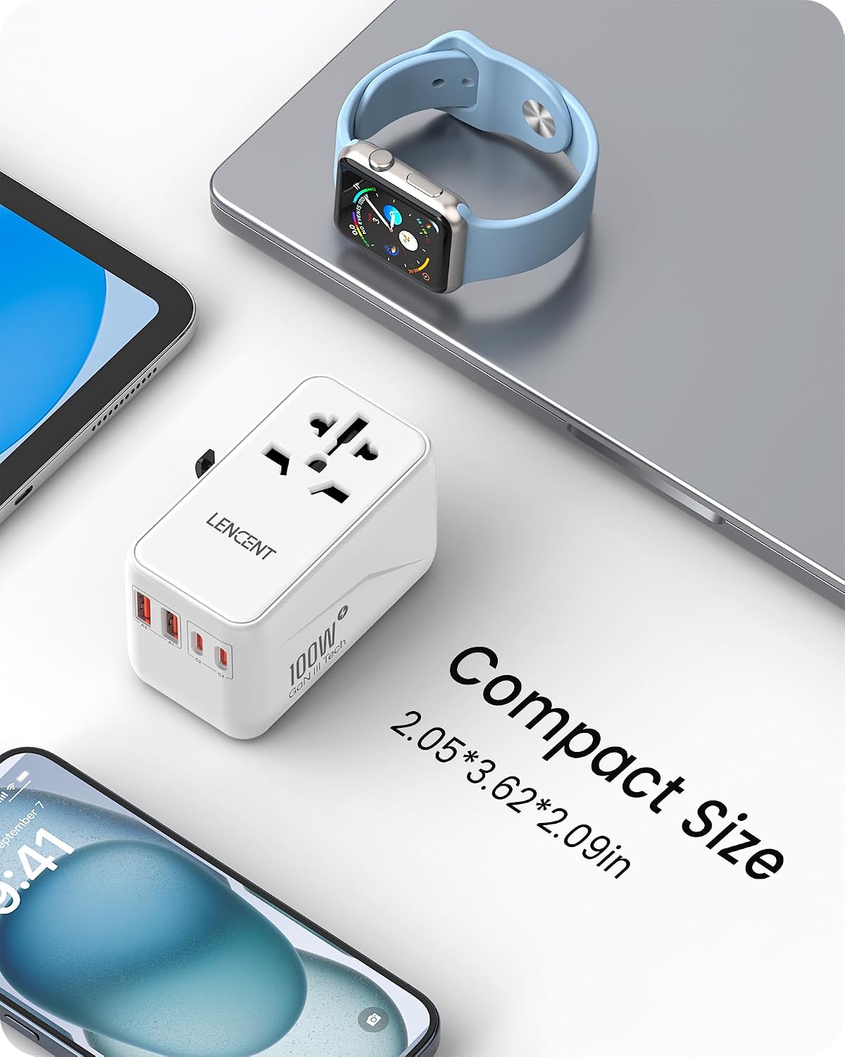 Thumbnail 4 de LENCENT Reiseadapter 100W GaN3 universell