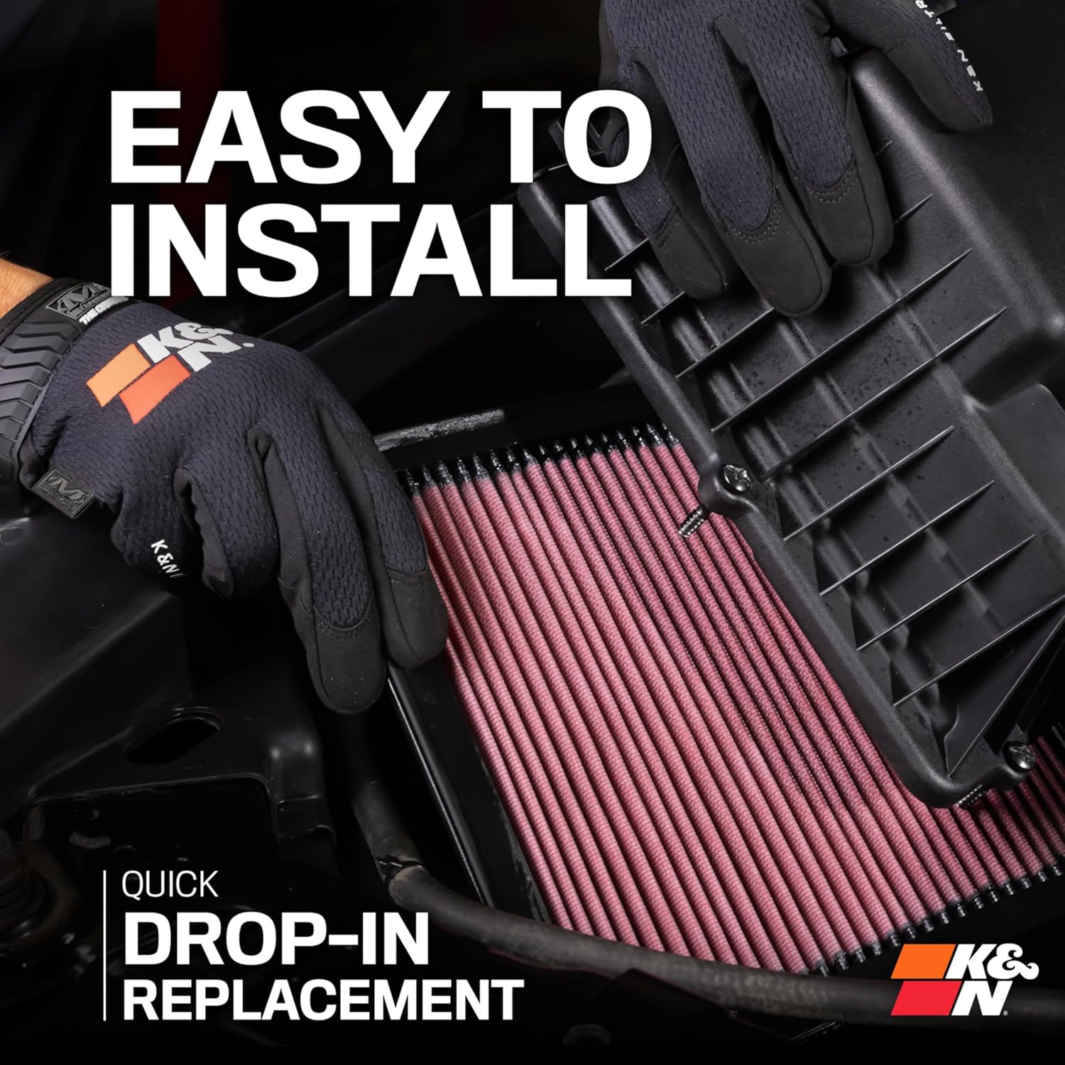 Thumbnail 6 de K&N Filtre à air de remplacement compatible avec Volkswagen Jetta/Passat/Tiguan/GTi/Eos (33-2865)