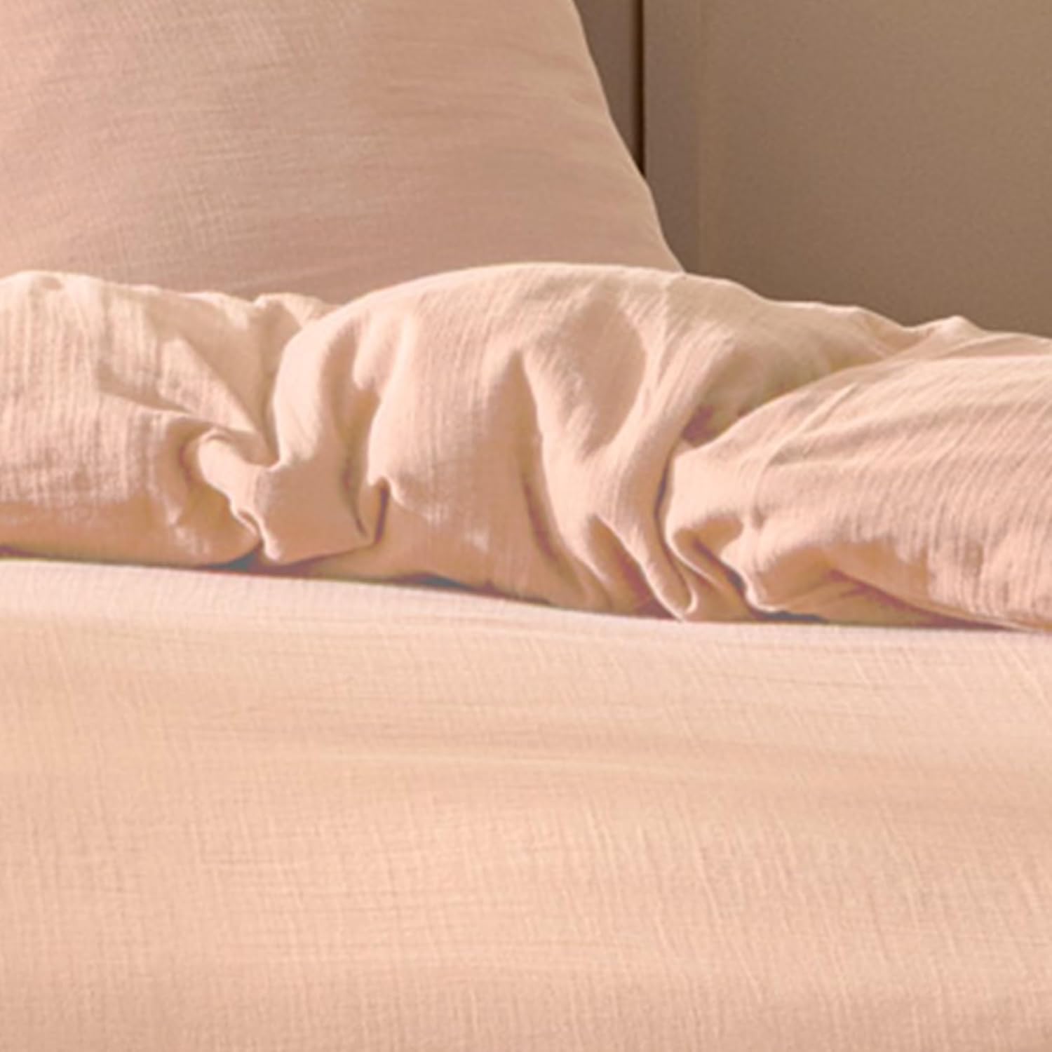 Thumbnail 2 de MATT & ROSE Housse de couette unie en double gaze de coton 140x200 cm (Double) – Rose