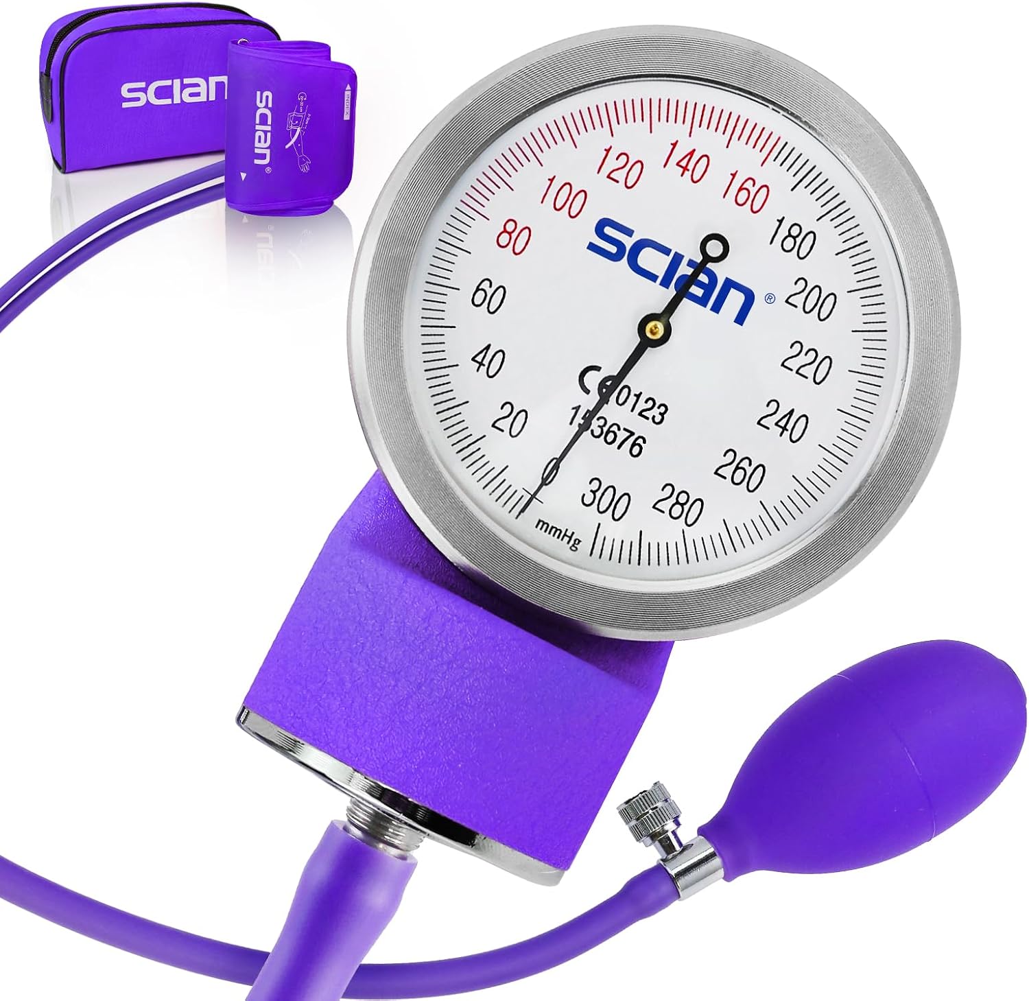 Detalle de SCIAn Blutdruckmessgerät Manuelle mit europäischer Manschette 22–42 cm – D-Ring, Tragetasche, für Krankenpfleger, Ärzte, Senioren