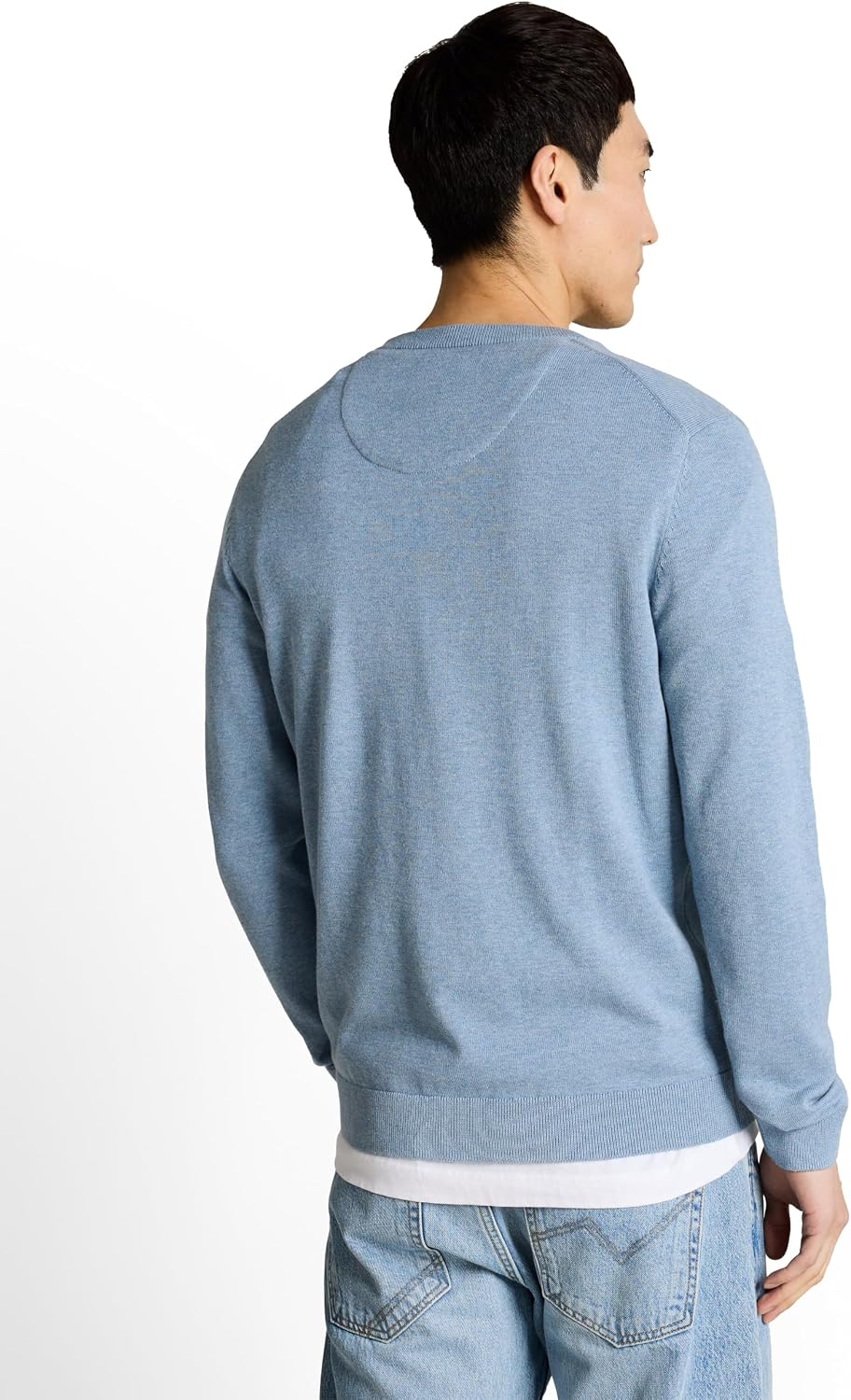 Detalle de TOM TAILOR Herren Strickpullover mit Crewneck – Basic Modell in Unifarben