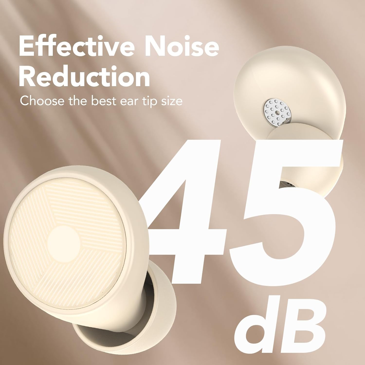 Thumbnail 3 de 2026 Bouchon d'oreille pour dormir – Réduction bruit 45 dB, silicone réutilisable (XS–L) – Blanc