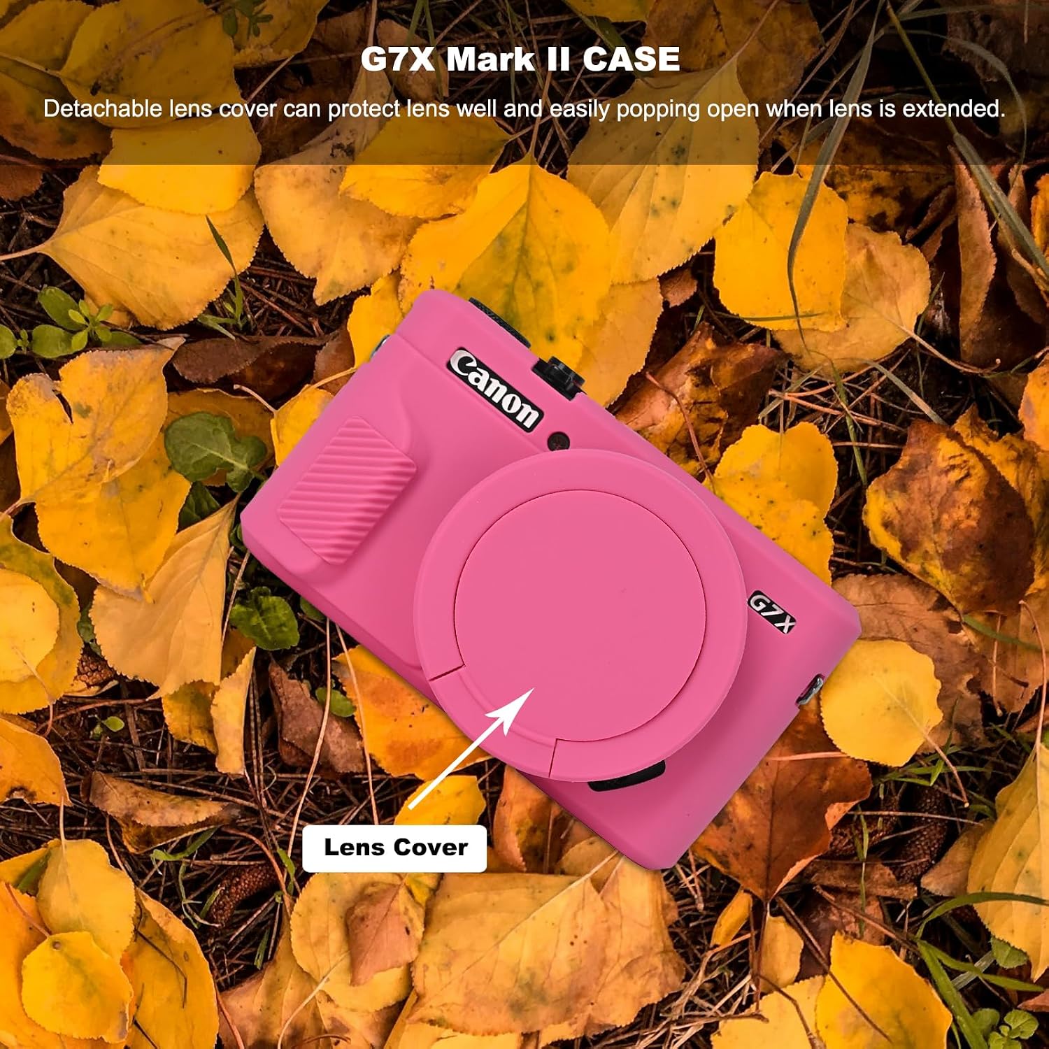 Detalle de Aisnyho G7X Mark II Kameratasche mit weicher Silikon-Schutzhülle (ultradünn, rosarot) – passend für Canon PowerShot G7 X Mark II
