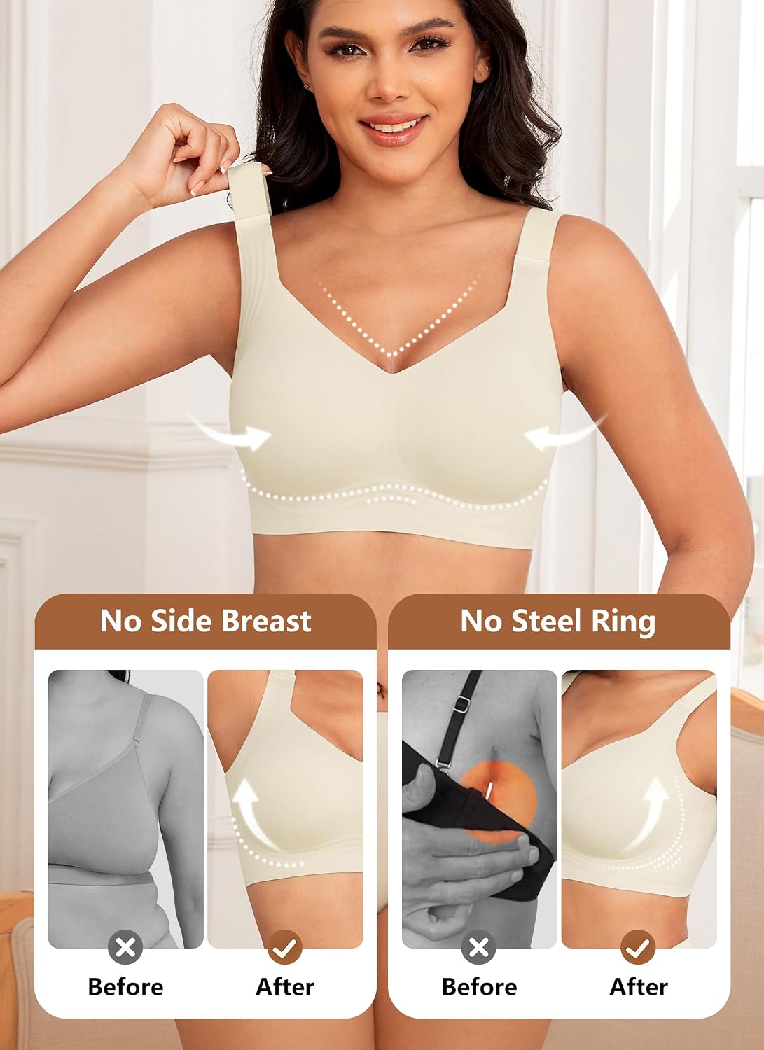 Detalle 2 de Xcutting Wirefree Padded Full Coverage Bra 4-row 🩲