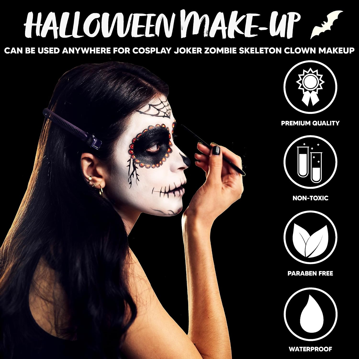 Detalle 2 de JOYIN Halloween Makeup Set, 12-Color Face Paint, Crayons & Fake Blood