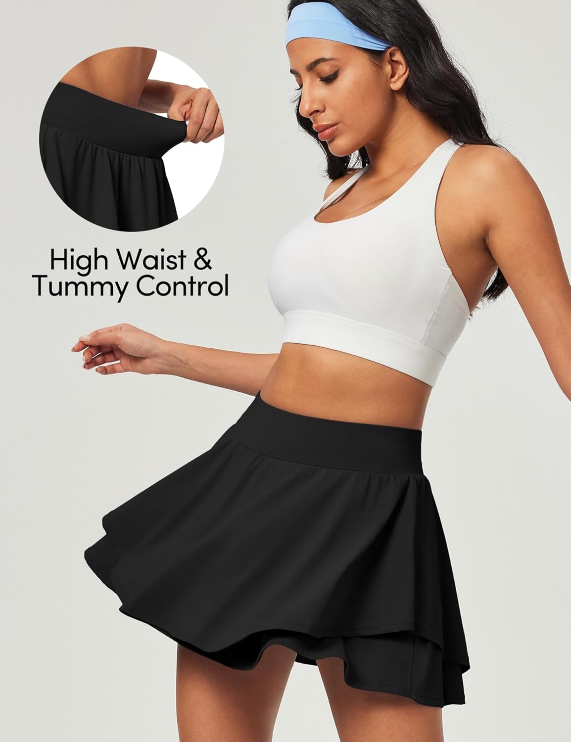 Thumbnail 4 de IUGA Tennis Skirt Pleated Skorts for Women with Pockets – Built-in Shorts, Tummy Control, Double Ruffle