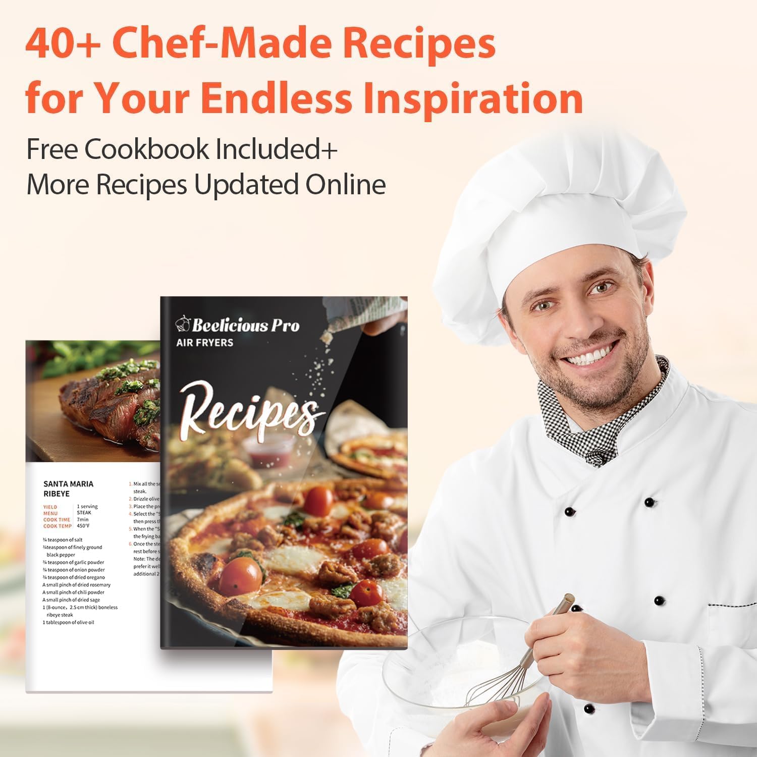 Detalle 2 de Beelicious Large Air Fryer: 12-in-1 Digital Airfryer with Window, 5.8Qt, Flavor-Lock Tech