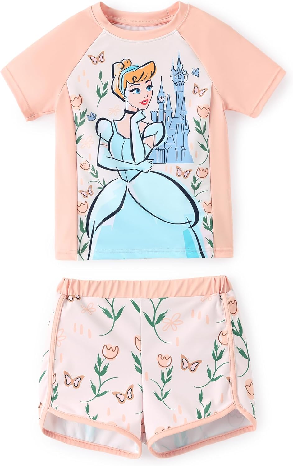 Thumbnail 6 de Disney Frozen Elsa Girls’ Two-Piece UPF 50+ Rashguard Swim Set (Tankini + Swim Bottom)