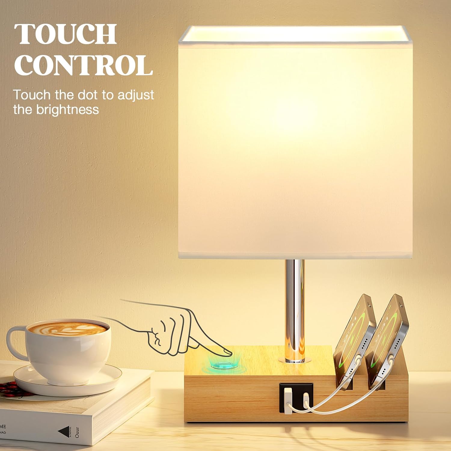 Thumbnail 2 de PreeOtti White Table Lamp with USB