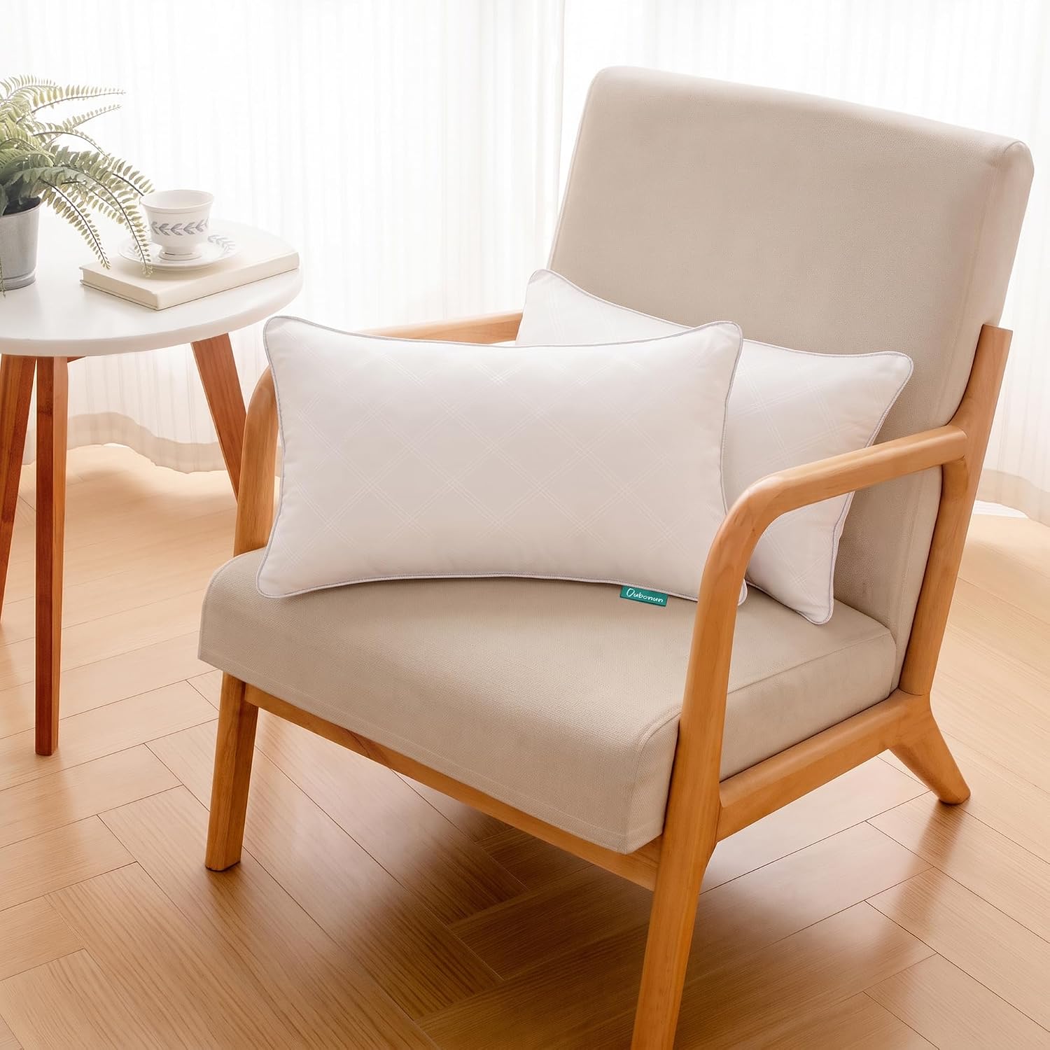 Detalle 2 de Oubonun LG12 12 x 20 Lumbar Pillow Inserts, Set of 2, Polyester