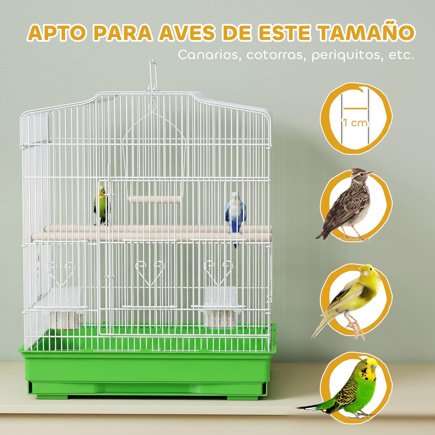 Thumbnail 5 de PawHut Jaula para Pájaros 46,5x36x59 cm