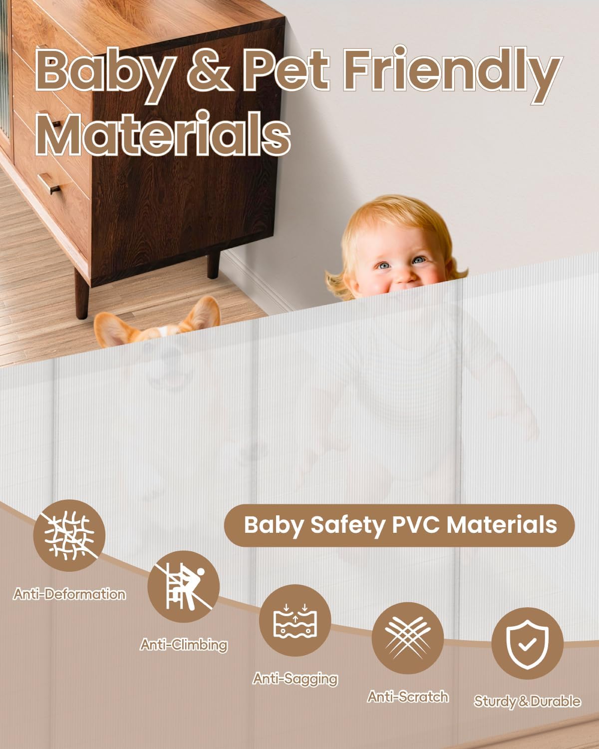 Detalle 2 de BBsecure SG025 Retractable Mesh Baby Gate, 55-Inch Wide, 34-Inch Tall