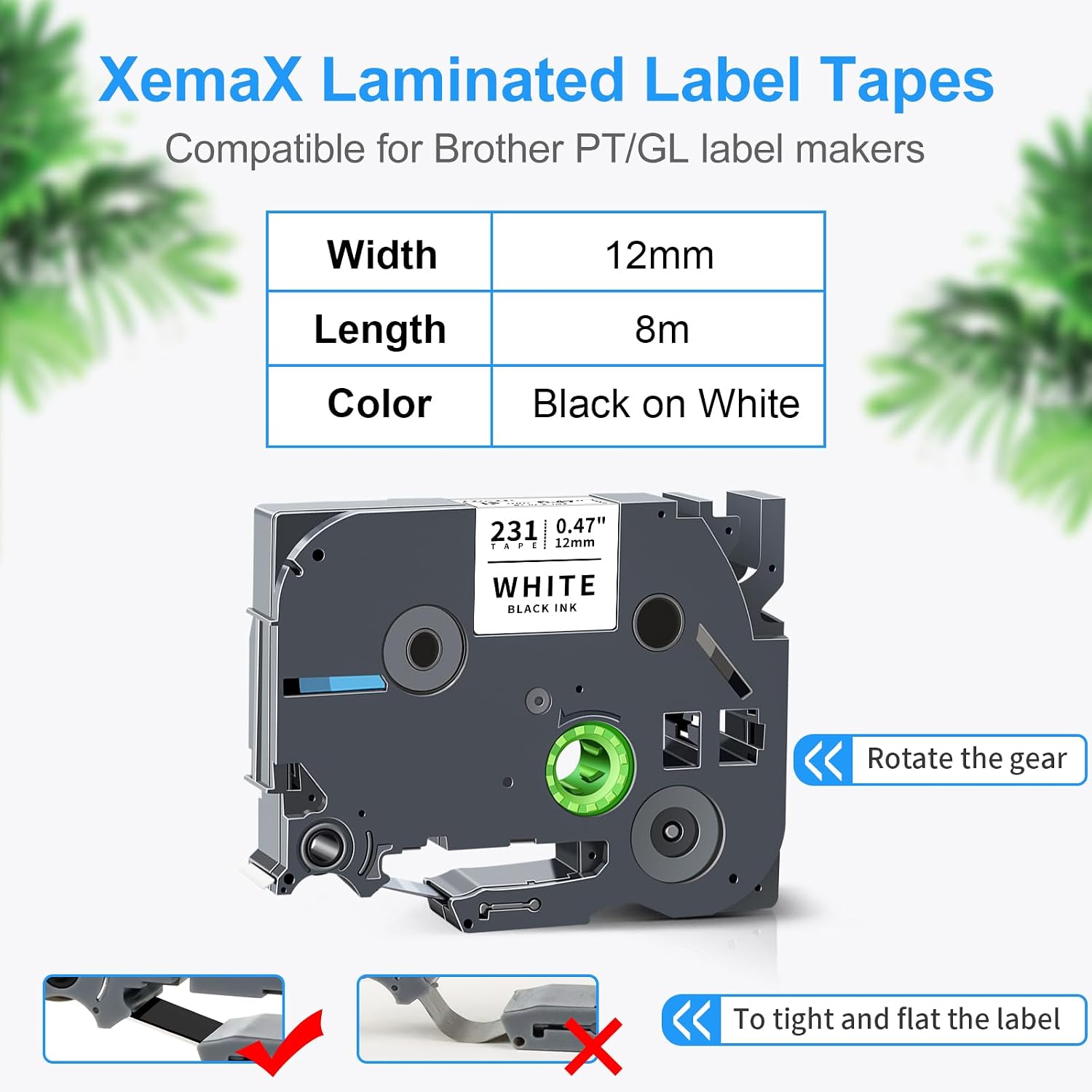 Detalle 2 de XemaX Schriftband 12 mm 🏷