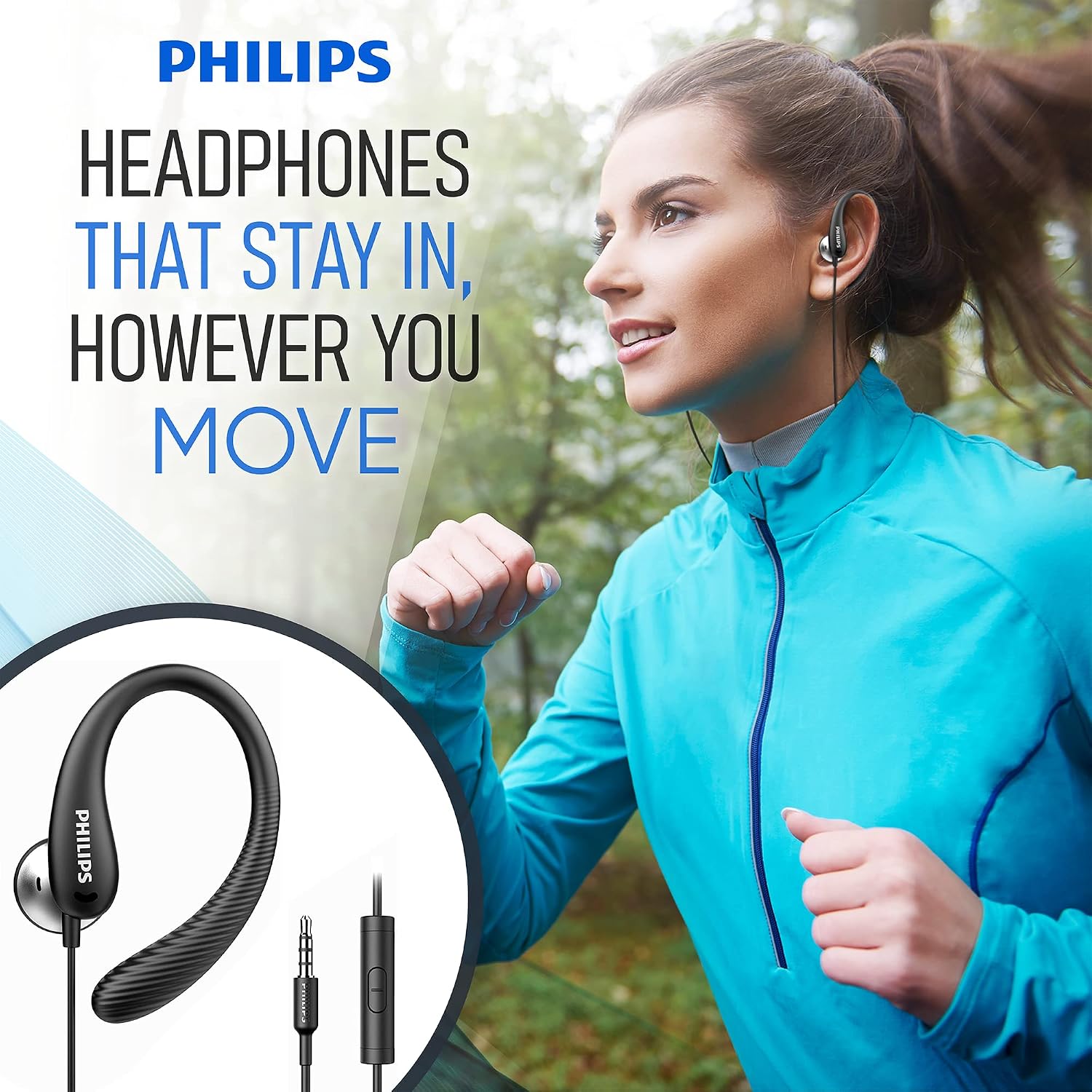 Detalle de Philips over-ear earbuds, wired