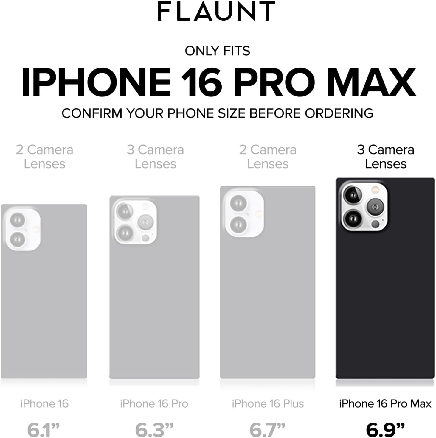 Detalle de Flaunt Official Square iPhone 16 Pro Max Case