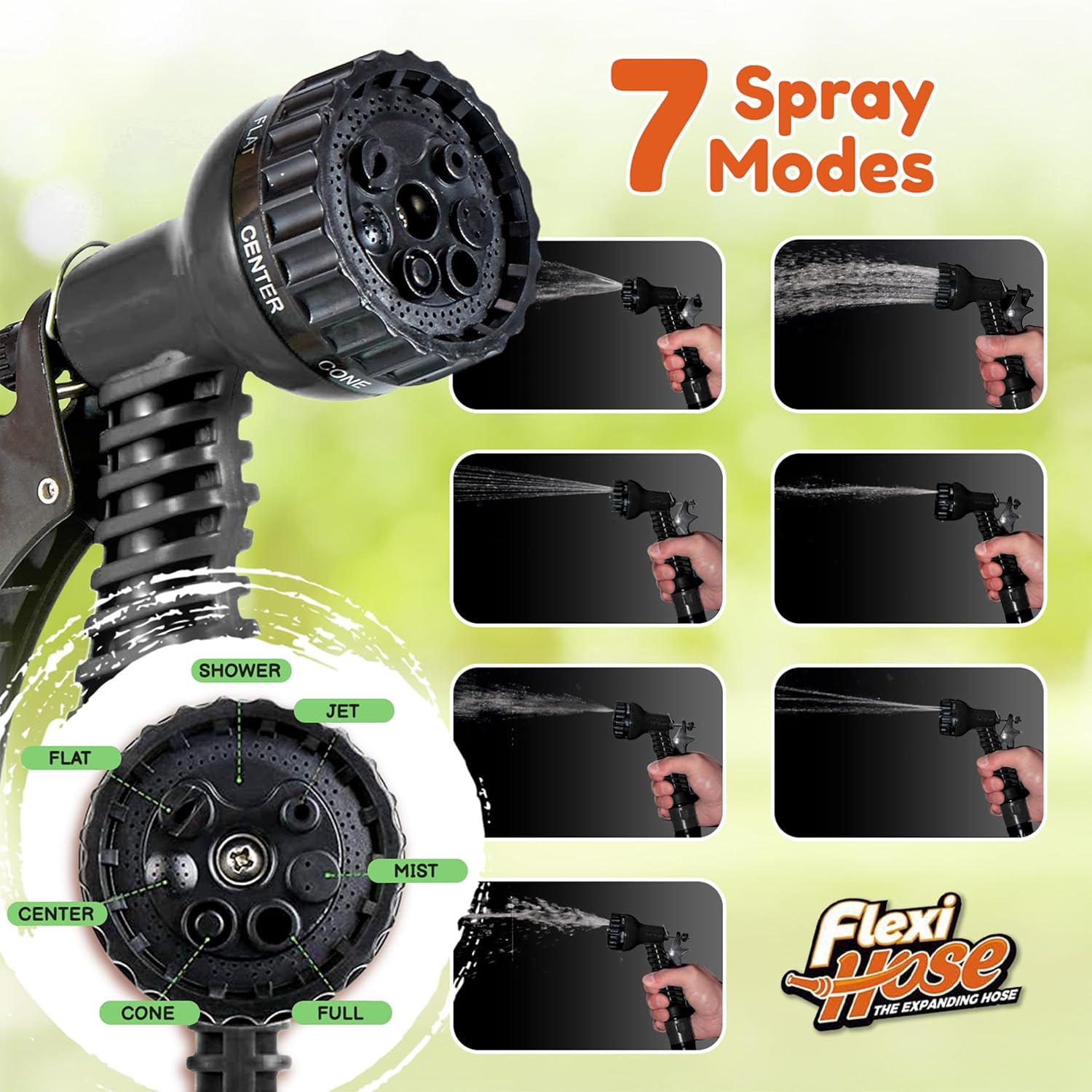 Thumbnail 1 de Flexi Hose Expandable Garden Hose (150ft / 45 m) with Spray Nozzle & 3/4-inch Fittings