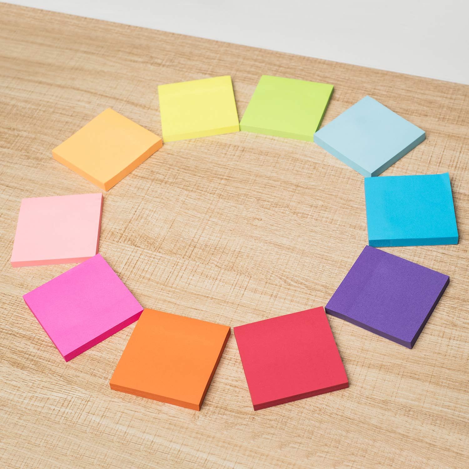 Detalle de ZCZN Foglietti Adesivi Multicolor 76x76 mm – 24 blocchetti, 6 colori, 100 fogli ciascuno