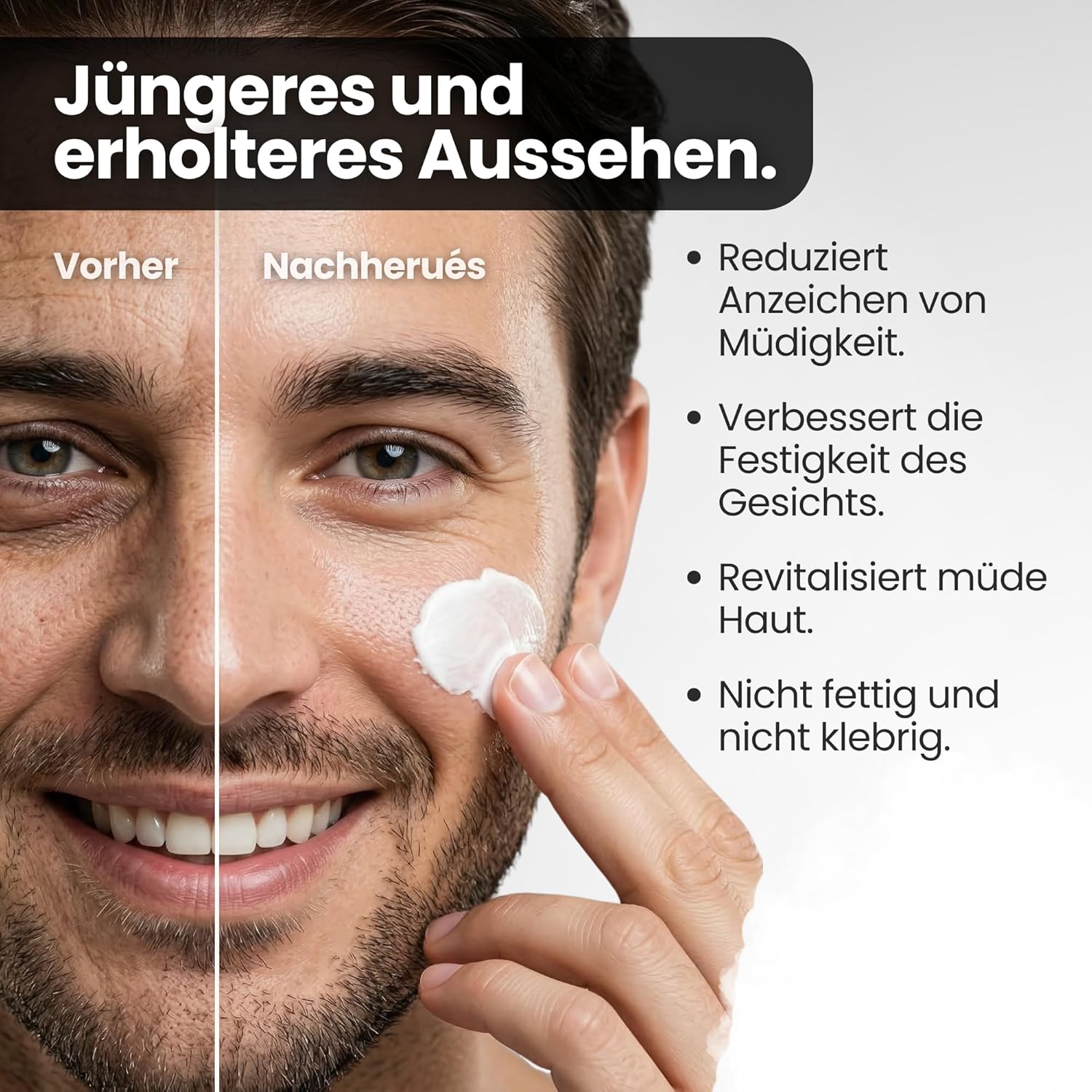 Detalle de Men's Master Gesichtscreme – Anti-Aging Feuchtigkeitspflege mit Kollagen & Hyaluronsäure (75 ml)