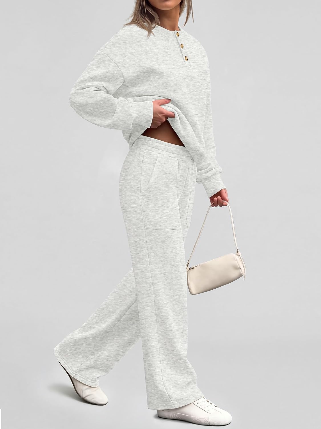 Detalle 1 de ANRABESS Women's Lounge Set, Polyester-Rayon Blend