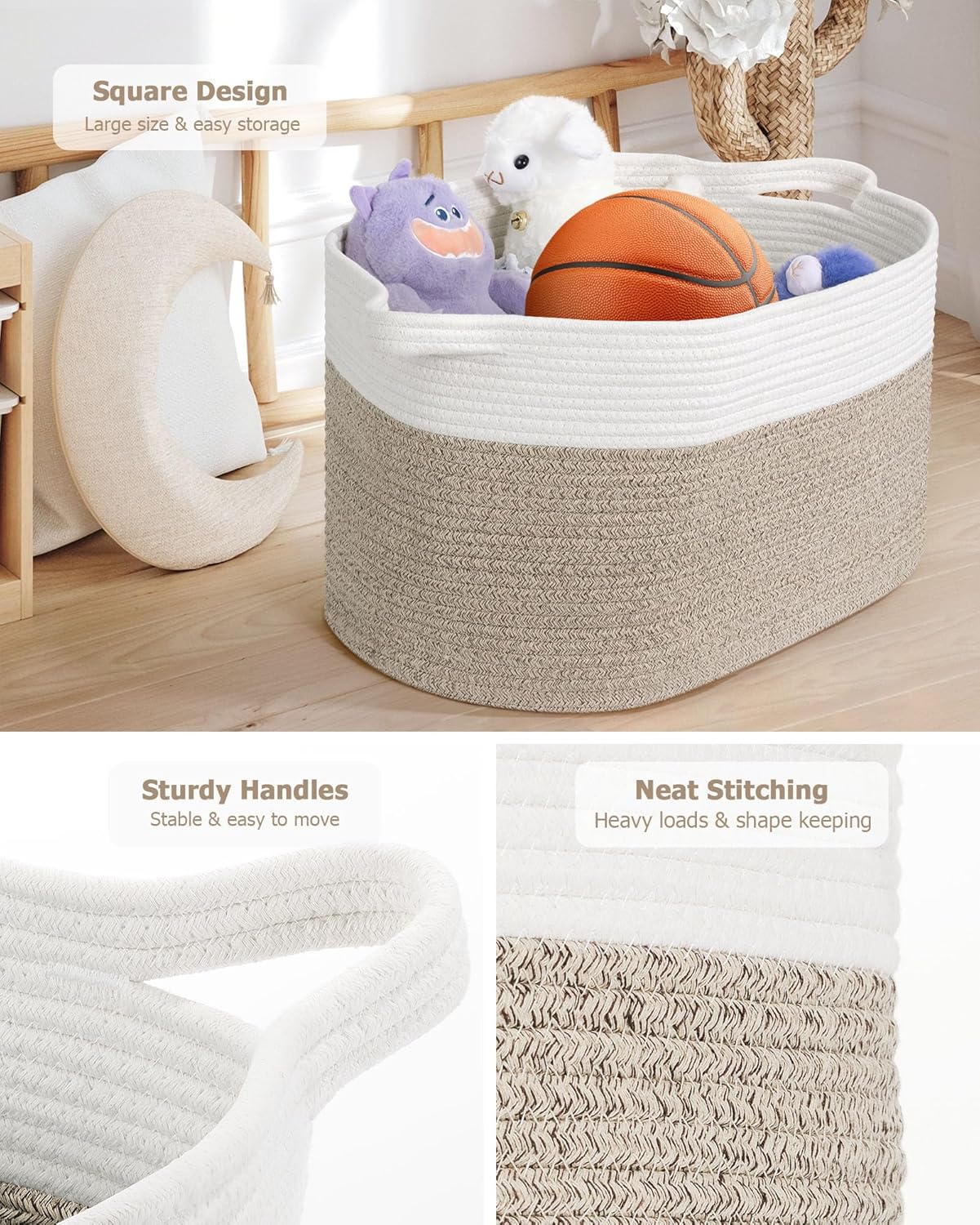 Detalle 2 de JOJOSEE Large Storage Basket 55x38x30 cm