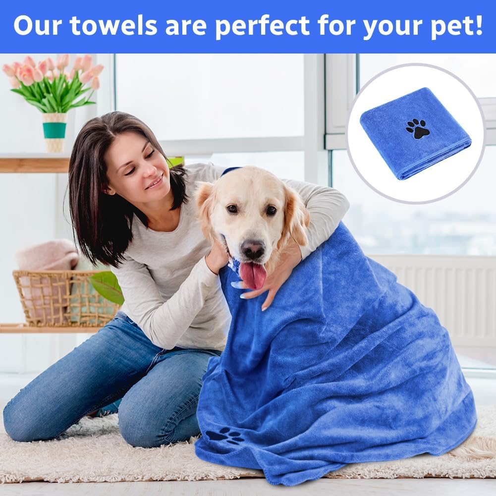 Thumbnail 6 de Adiwo asciugamani per cani in microfibra 140x70 cm (blu reale) – super assorbente ad asciugatura rapida