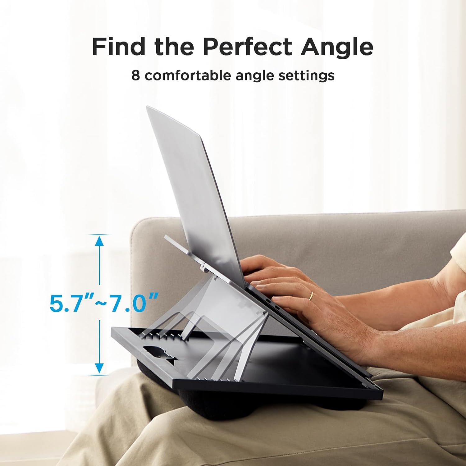 Thumbnail 1 de HUANUO Lap Desk: Adjustable 8-Position Lap Tray for Laptops up to 15.6
