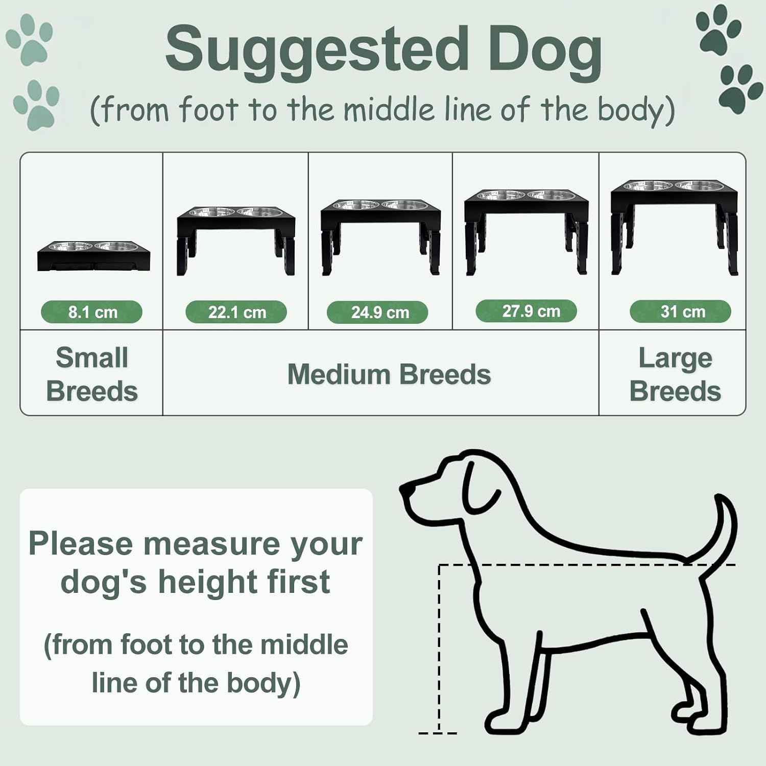 Thumbnail 6 de Niubya erhöhte Hundenäpfe mit 5 Höhen (8–31 cm) & 2 Edelstahlschüsseln plus Slow Feeder-Schüssel